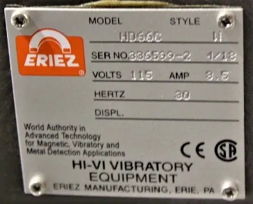 ERIEZ HD66B Vibratory Feeder