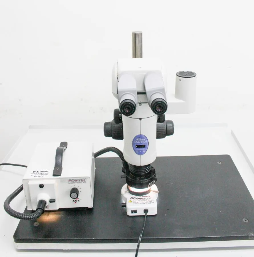 Nikon SMZ1500 Stereo Microscope w/ Illuminator On Mounted Base