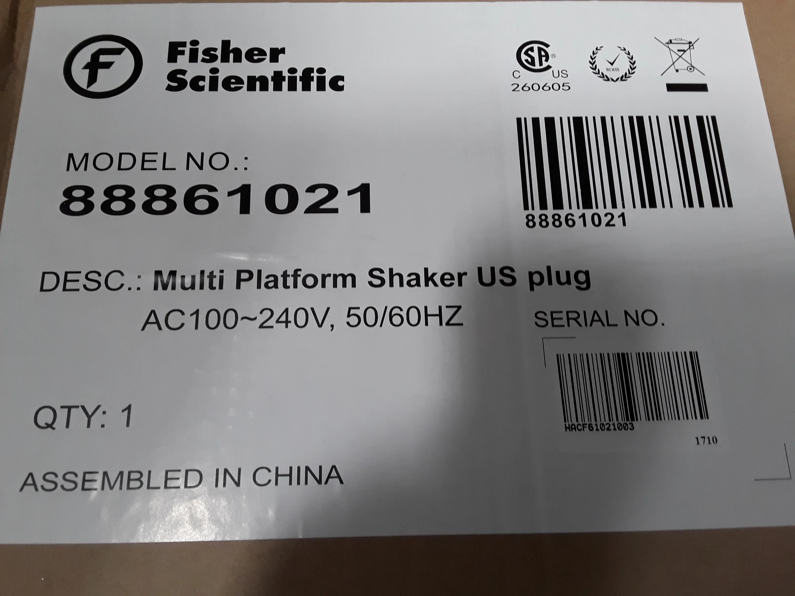 Fisher Scientific 88861021 Vortexer / Rotator / Shaker