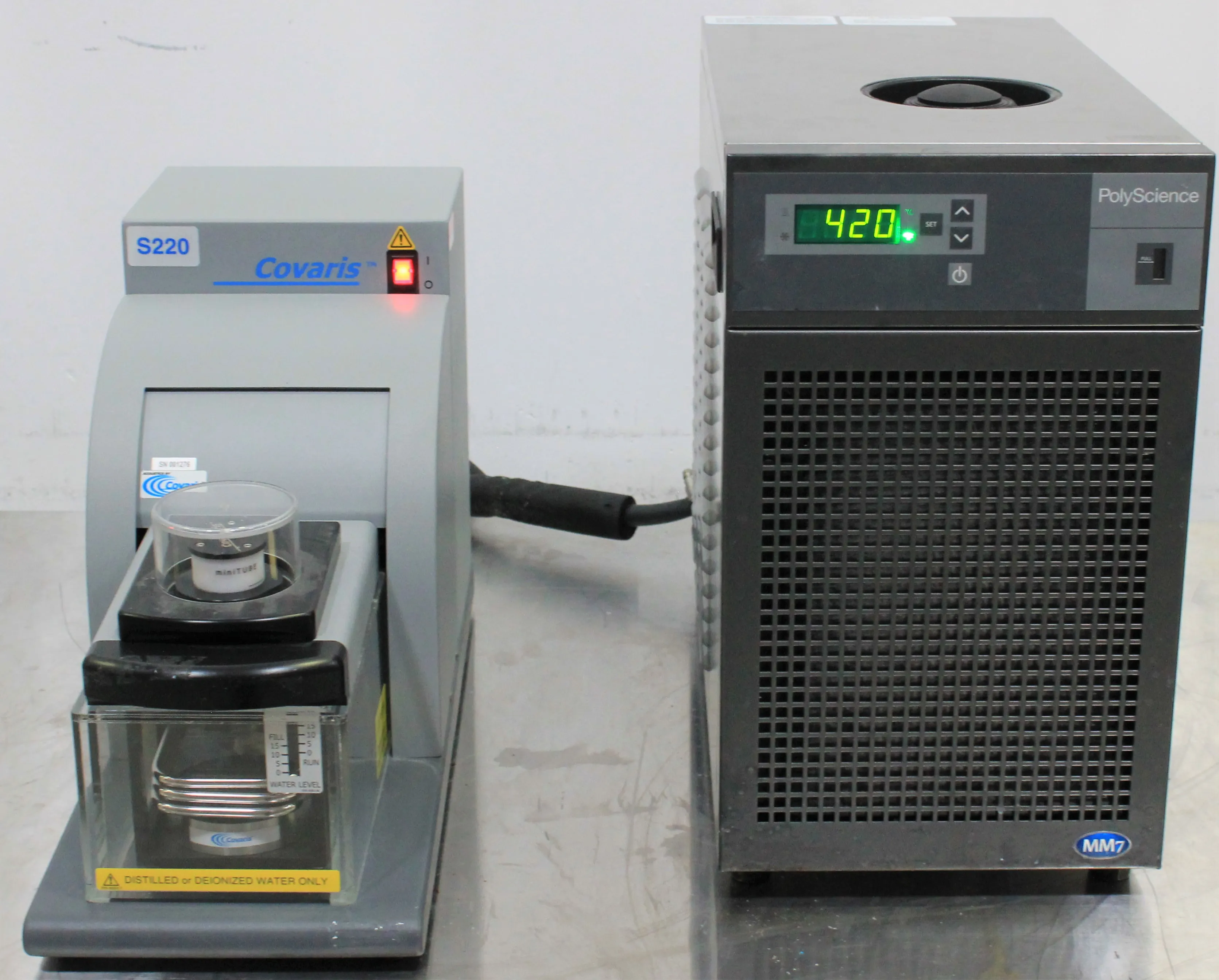 Covaris S220 Focused-Ultrasonicator with PolyScience MM7 Chiller