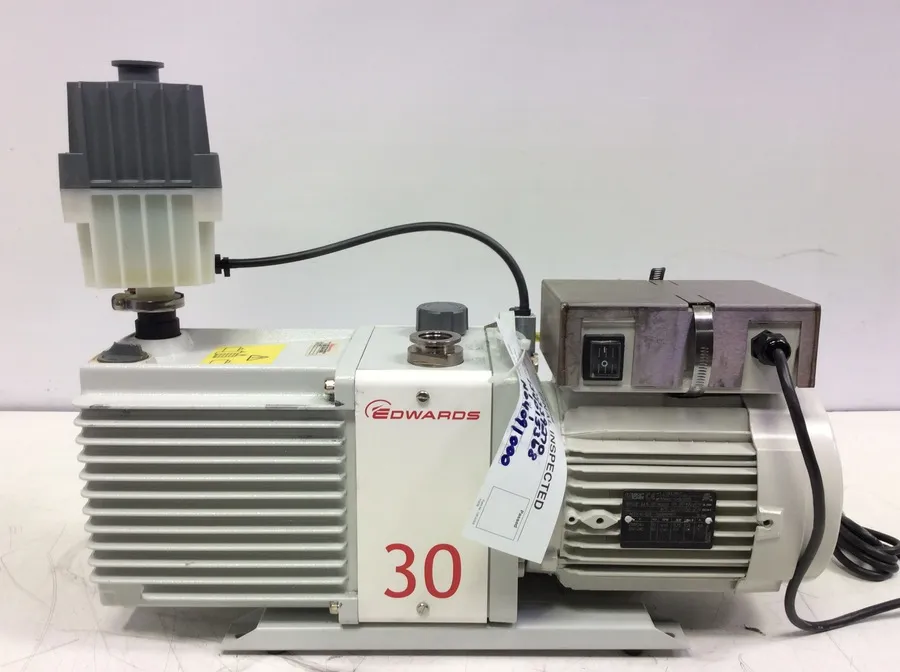 Edwards E2M30 Dual Stage Rotary Vane Vacuum Pump with EMF20 Oil Mist Filter