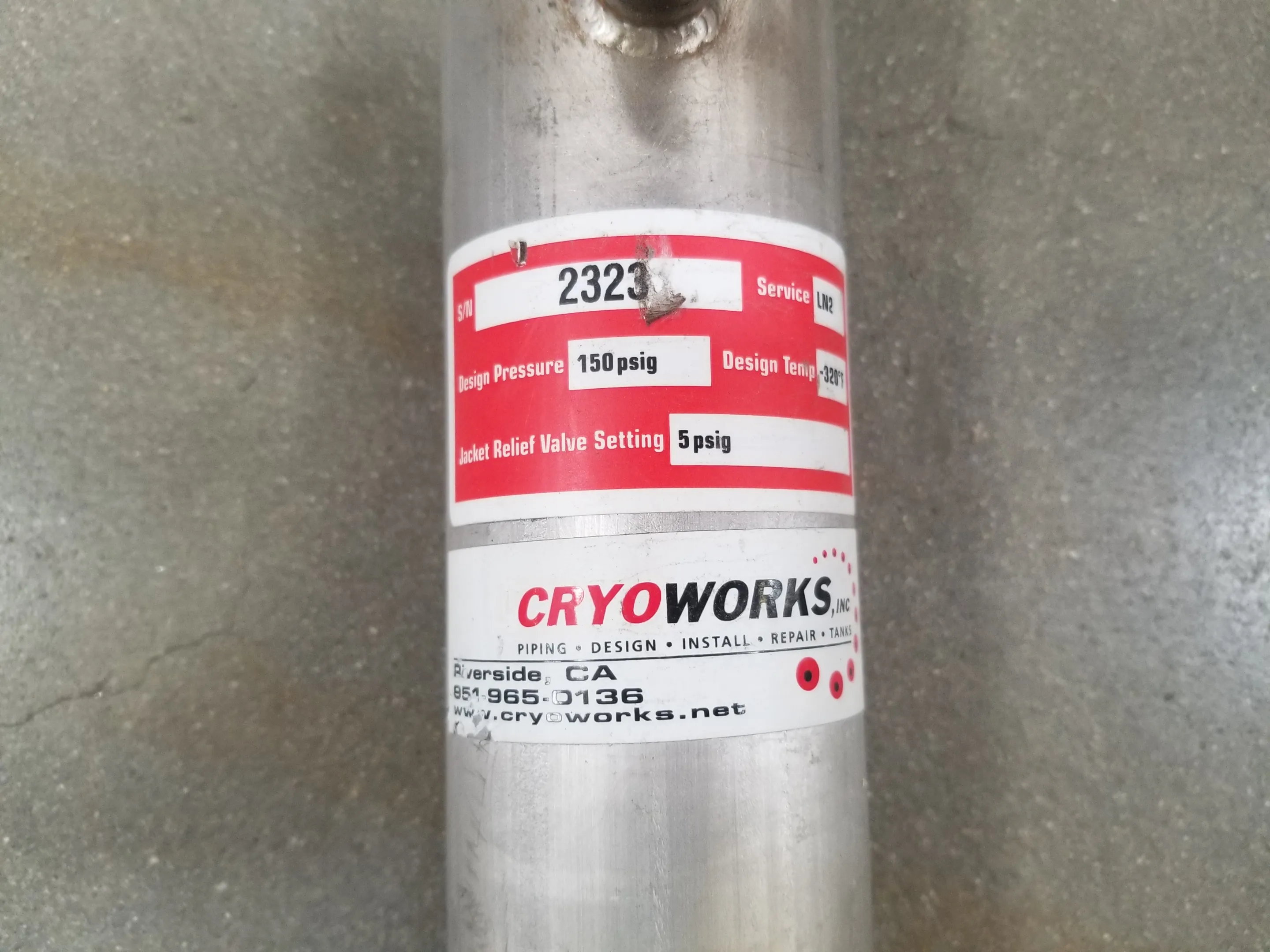 Used CryoWorks Liquid Nitrogen Piping - Class 1