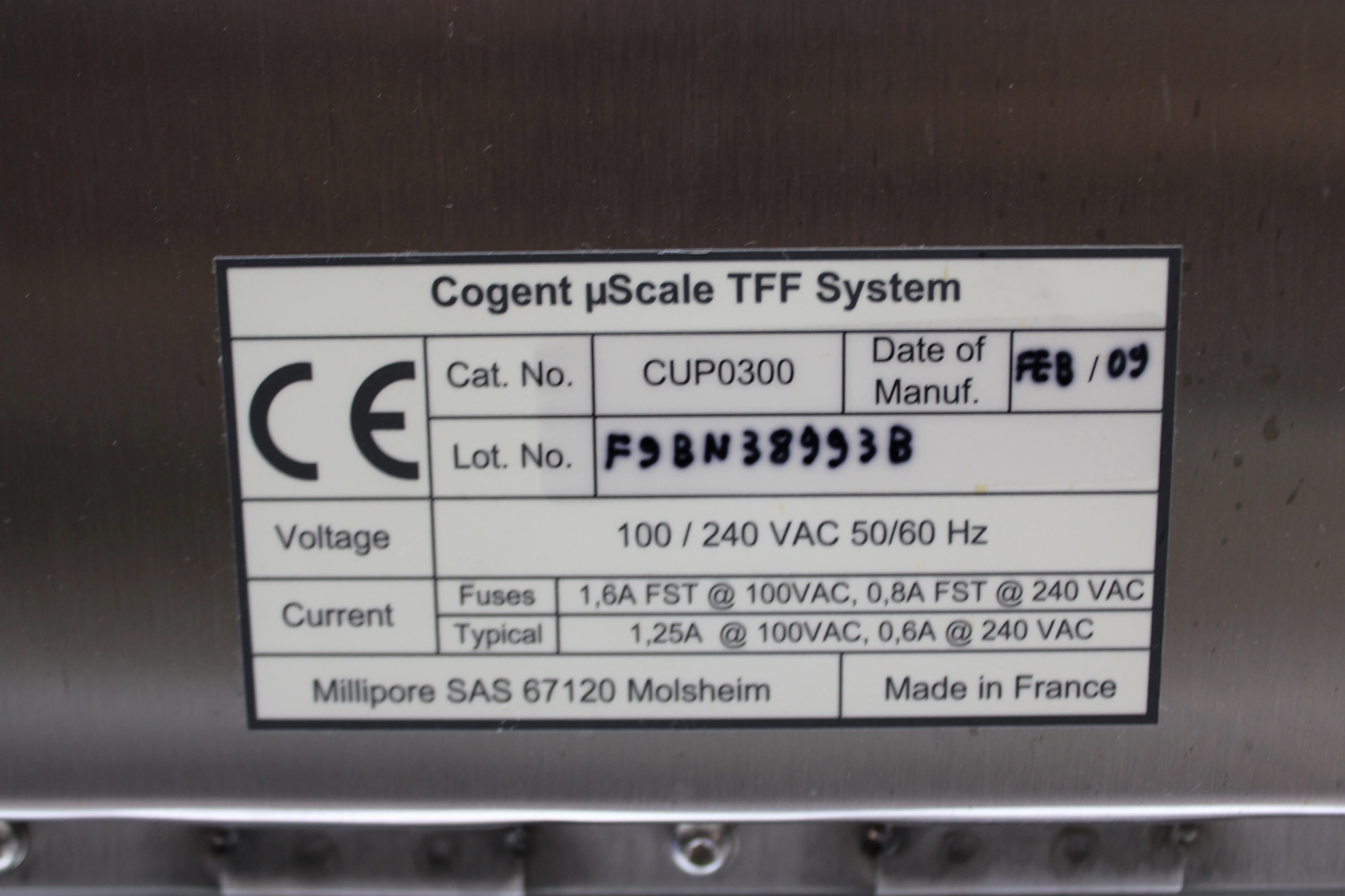 Millipore Cogent uScale Tangential Flow Filtration System CUP0300