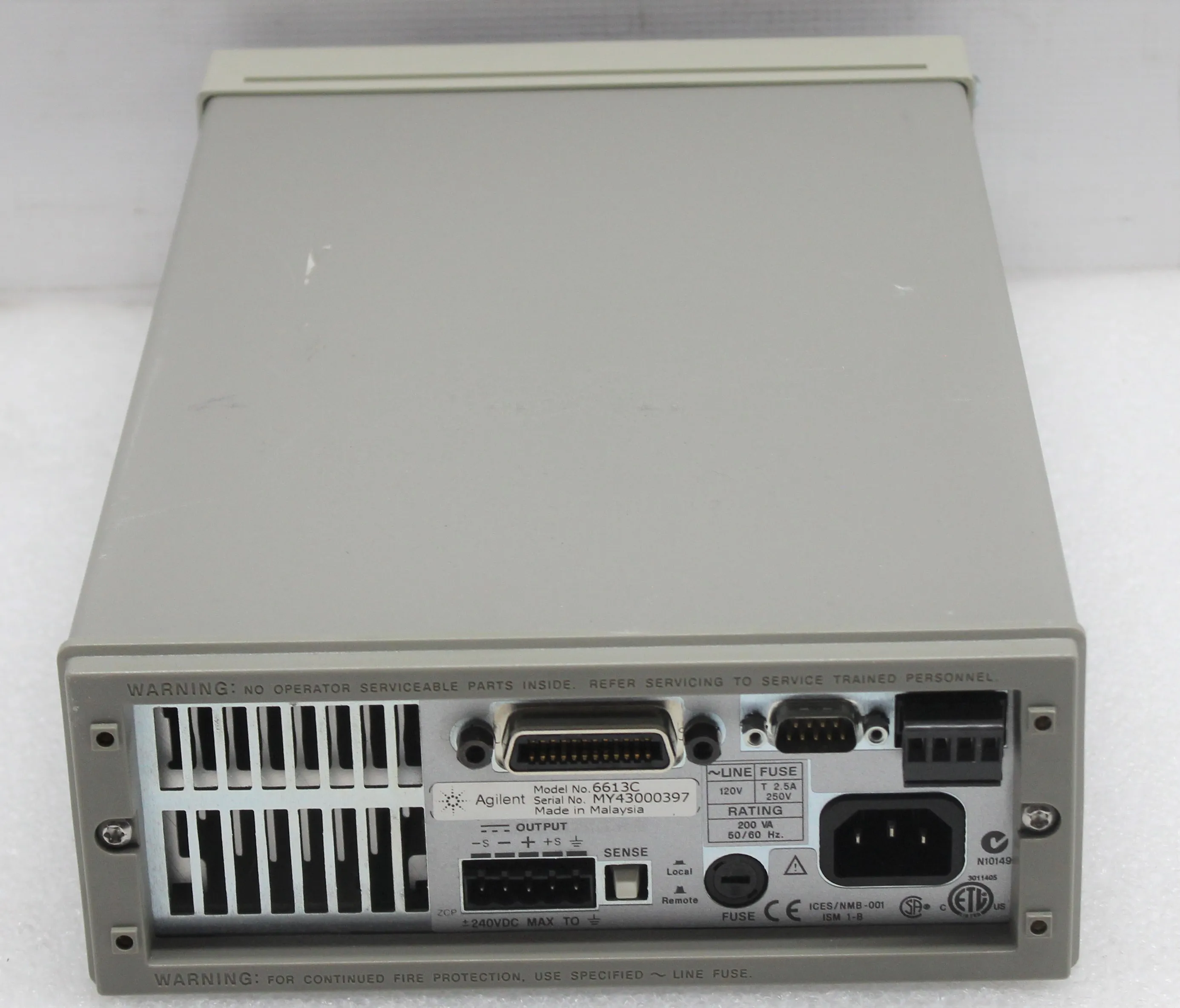 Agilent 6613C Benchtop Precision Power Supply 50W 0-50V 0-1A - Used