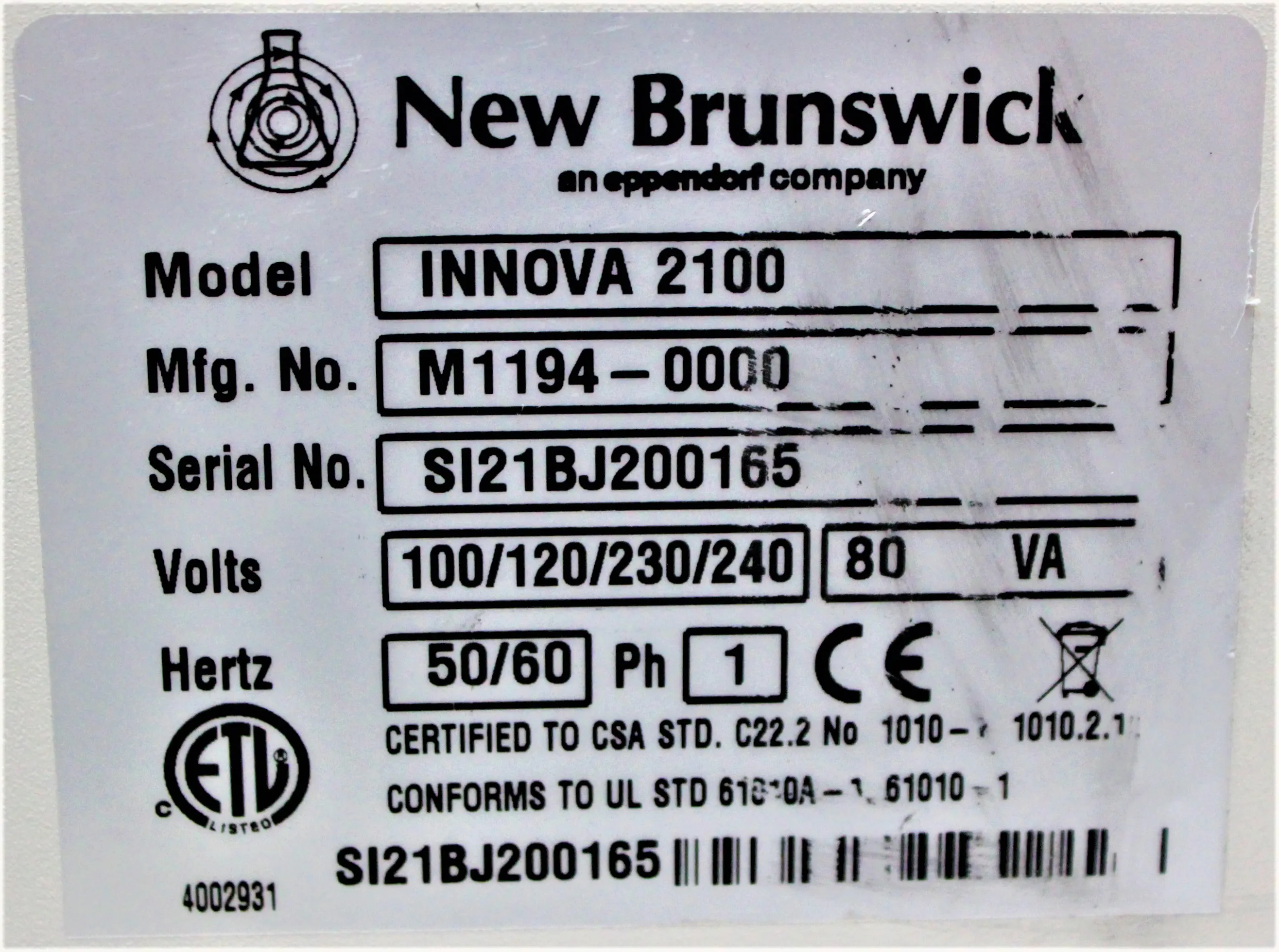 New Brunswick Innova 2100 Platform Shaker