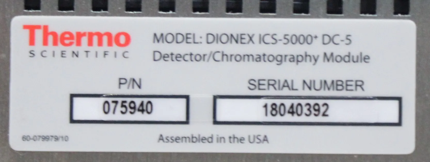 Thermo Fisher Scientific Dionex ICS-5000+DC-5 Detector Chromatography Compartment