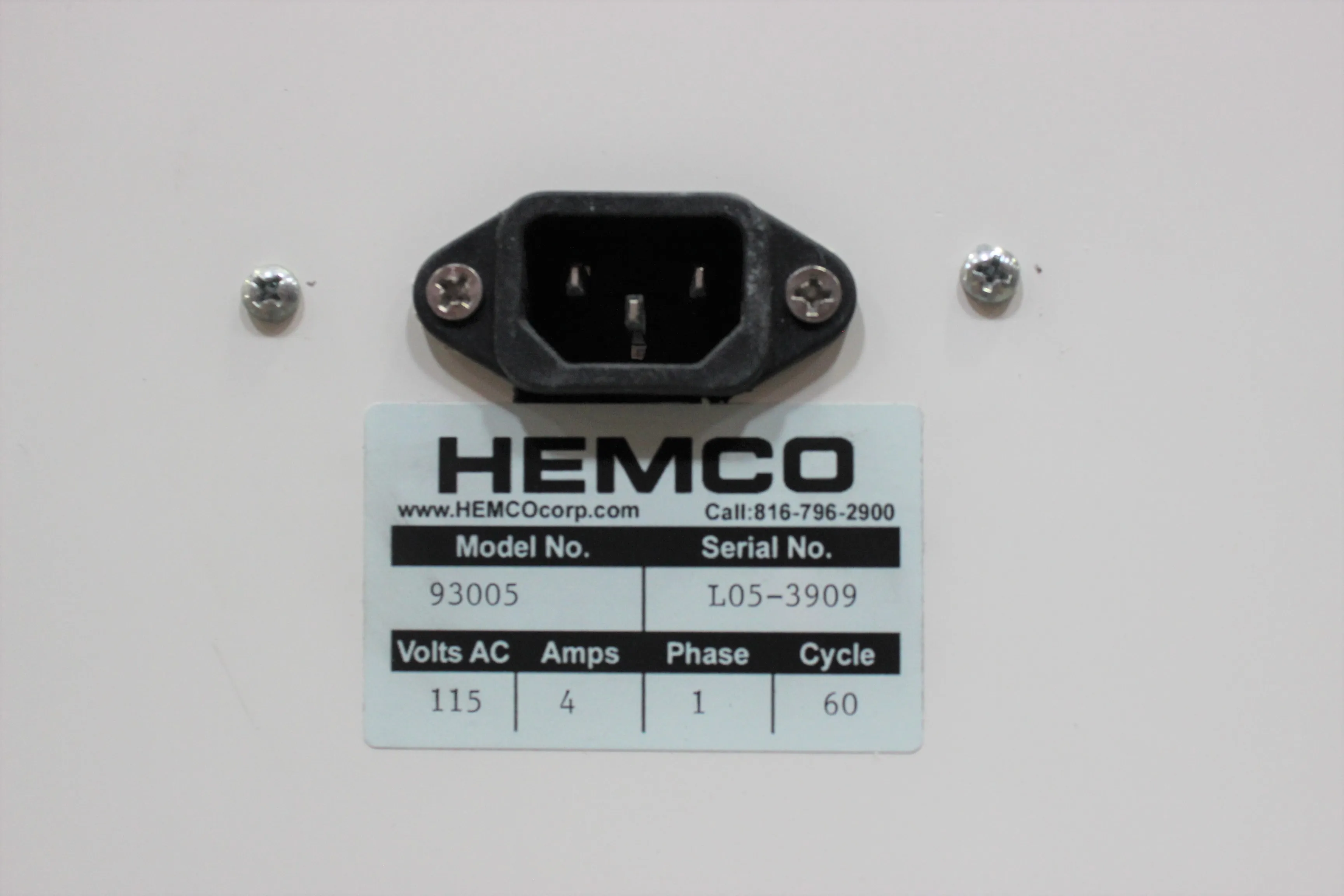 Hemco 93005 Fume Hood with Integral Exhaust Blower and Carbon Filter, Used