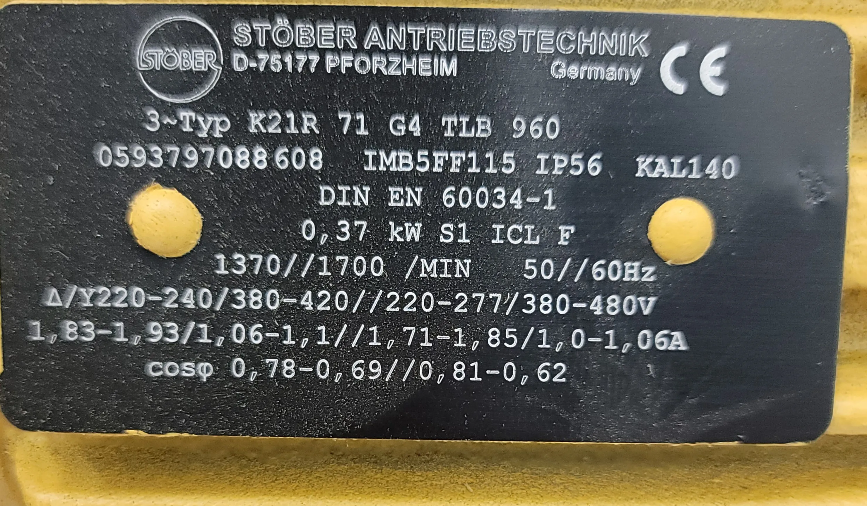 Stober K21R 71 G4 TLB 960 Motor