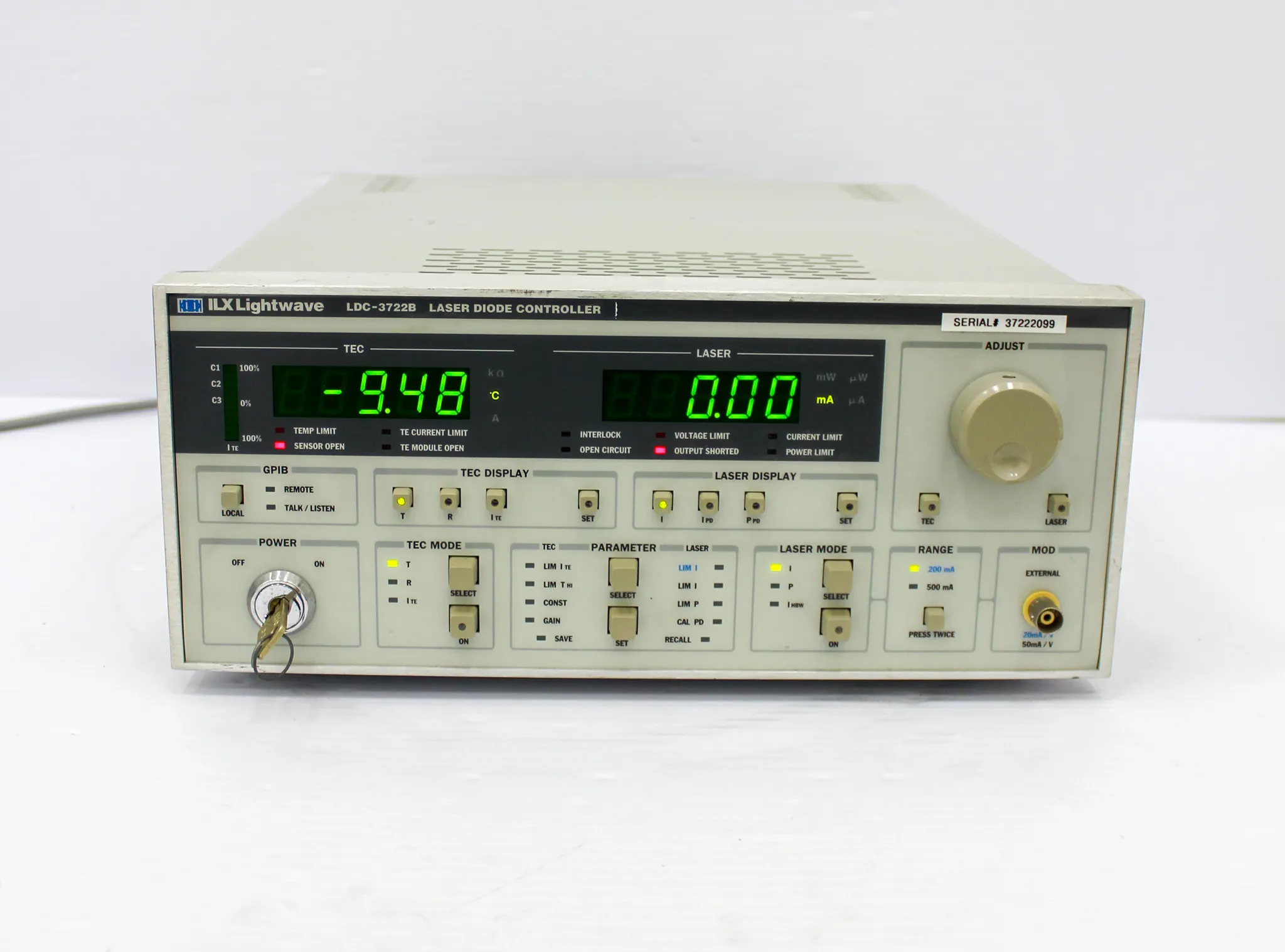 ILX Lightwave LDC-3722B Laser Diode Controller 200/500mA