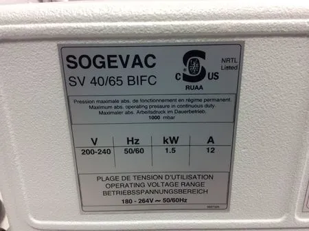 Sogevac SV65 BI FC Vacuum Pump