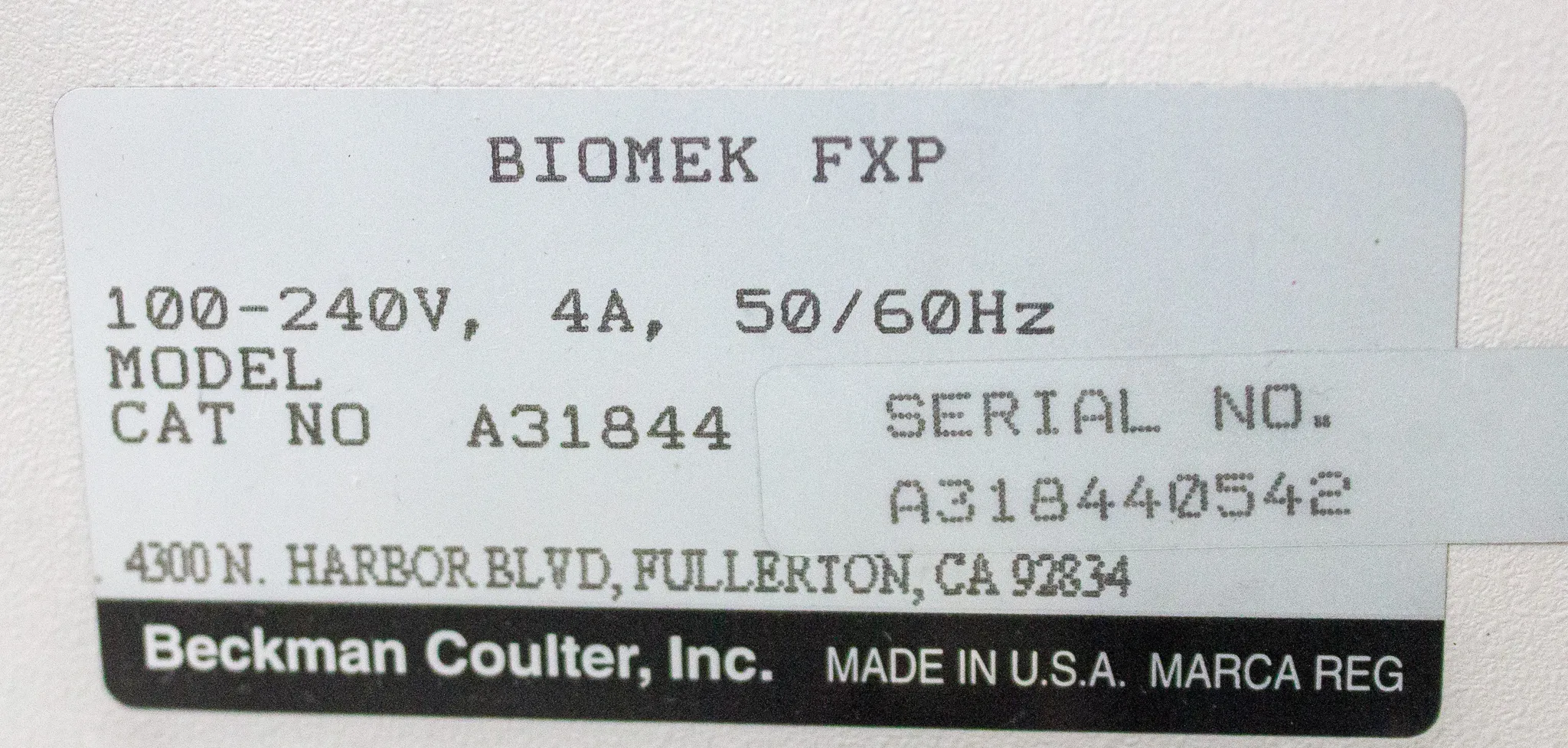 Beckman Coulter Biomek FXP Automated Liquid Handler A31844 (AS/IS for parts)