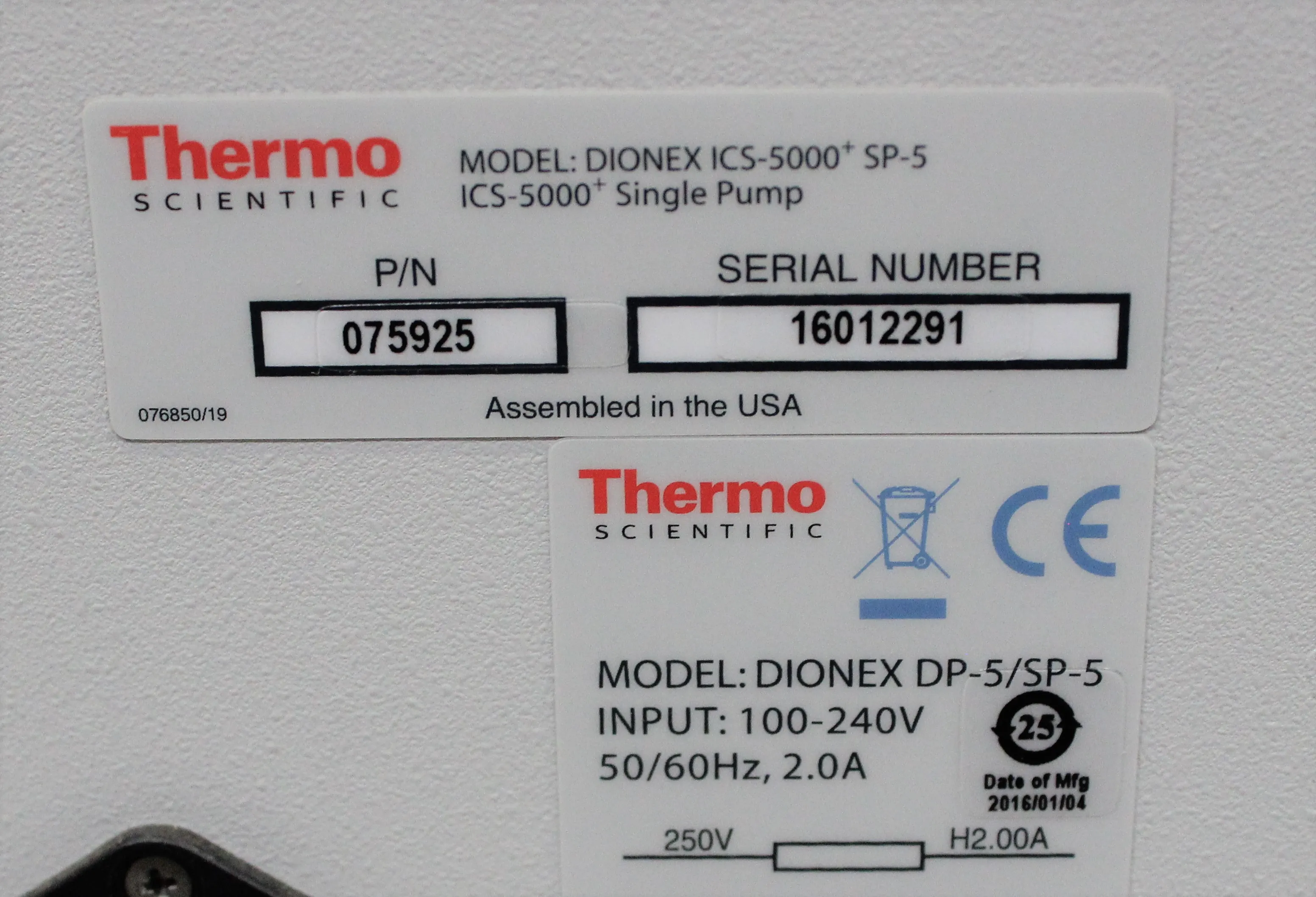 Thermo Fisher Dionex ICS-5000+ SP-5 Pump