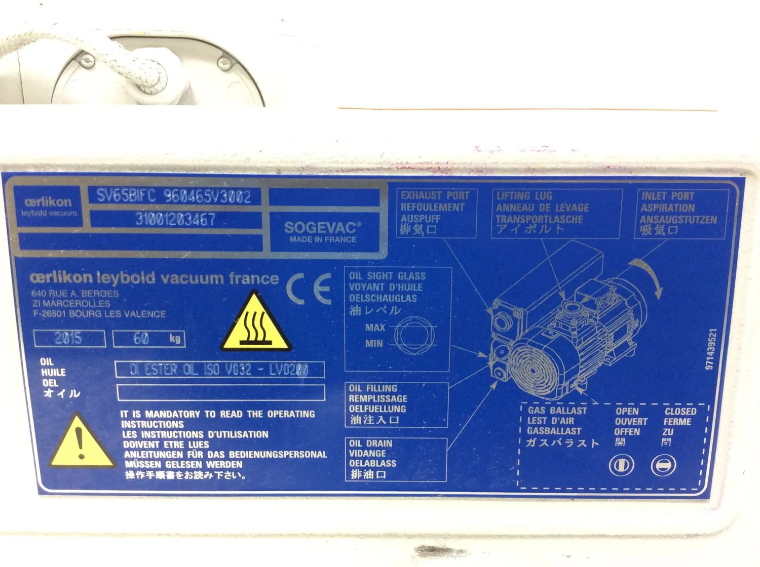 Sogevac SV65 BI FC Vacuum Pump