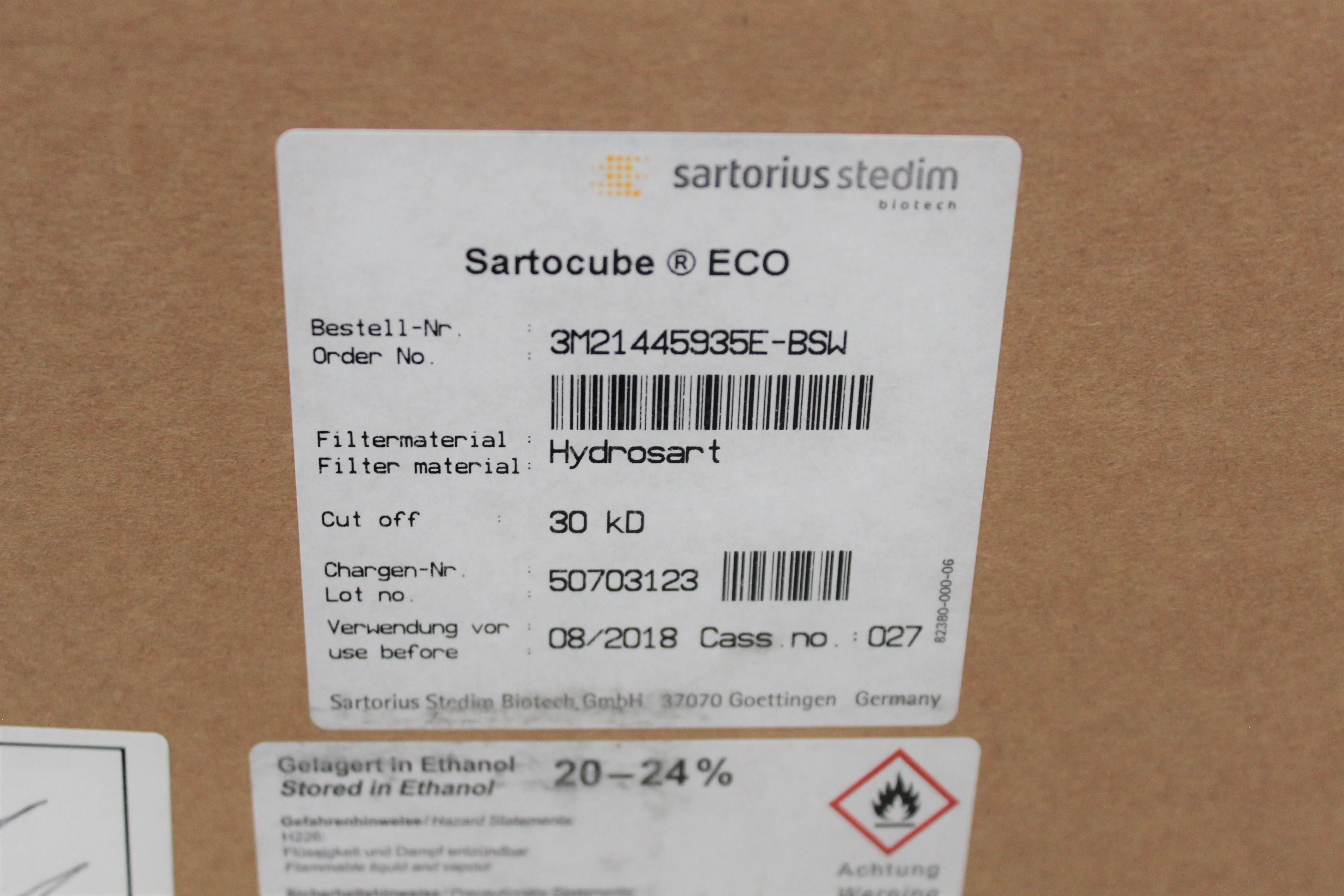 Sartorius Sartocube ECO Hydrosart Cassette, Class 1, New other