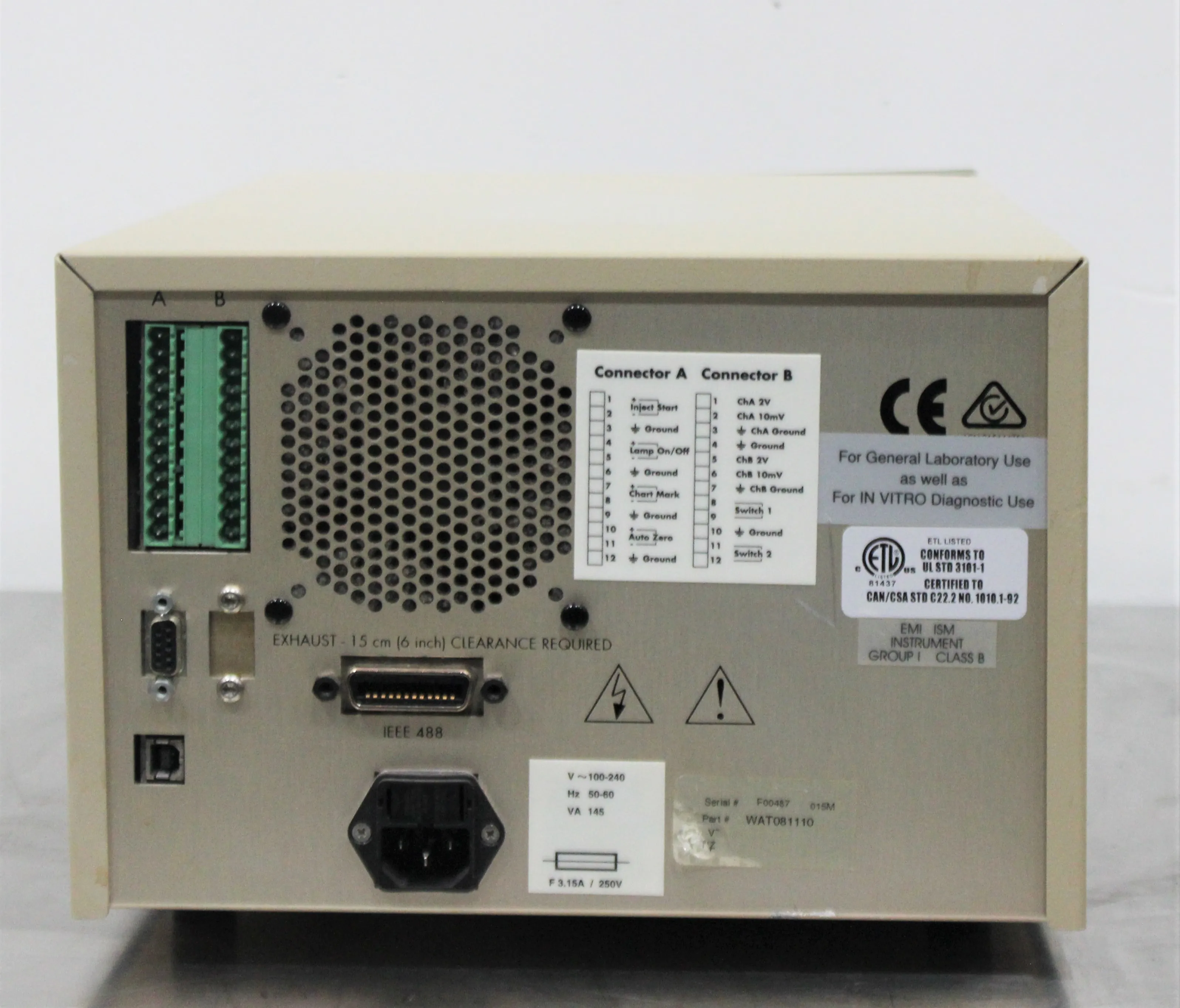 Waters 2487 HPLC Absorbance Detector WAT081110 120V/220V