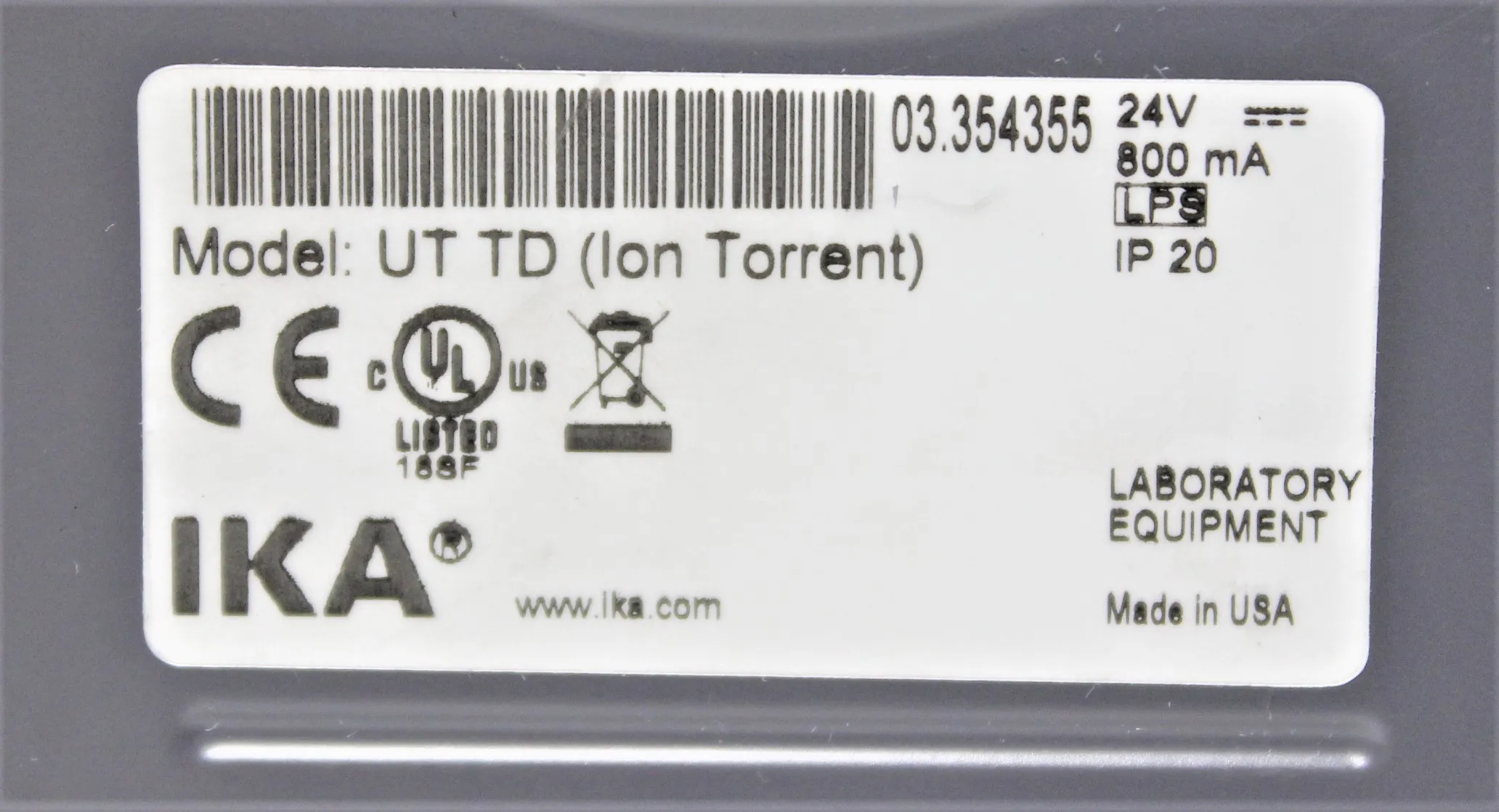 Ion Torrent Ultra-Turrax Tube Drive UT TD 1100 rpm Vortexer / Rotator / Shaker