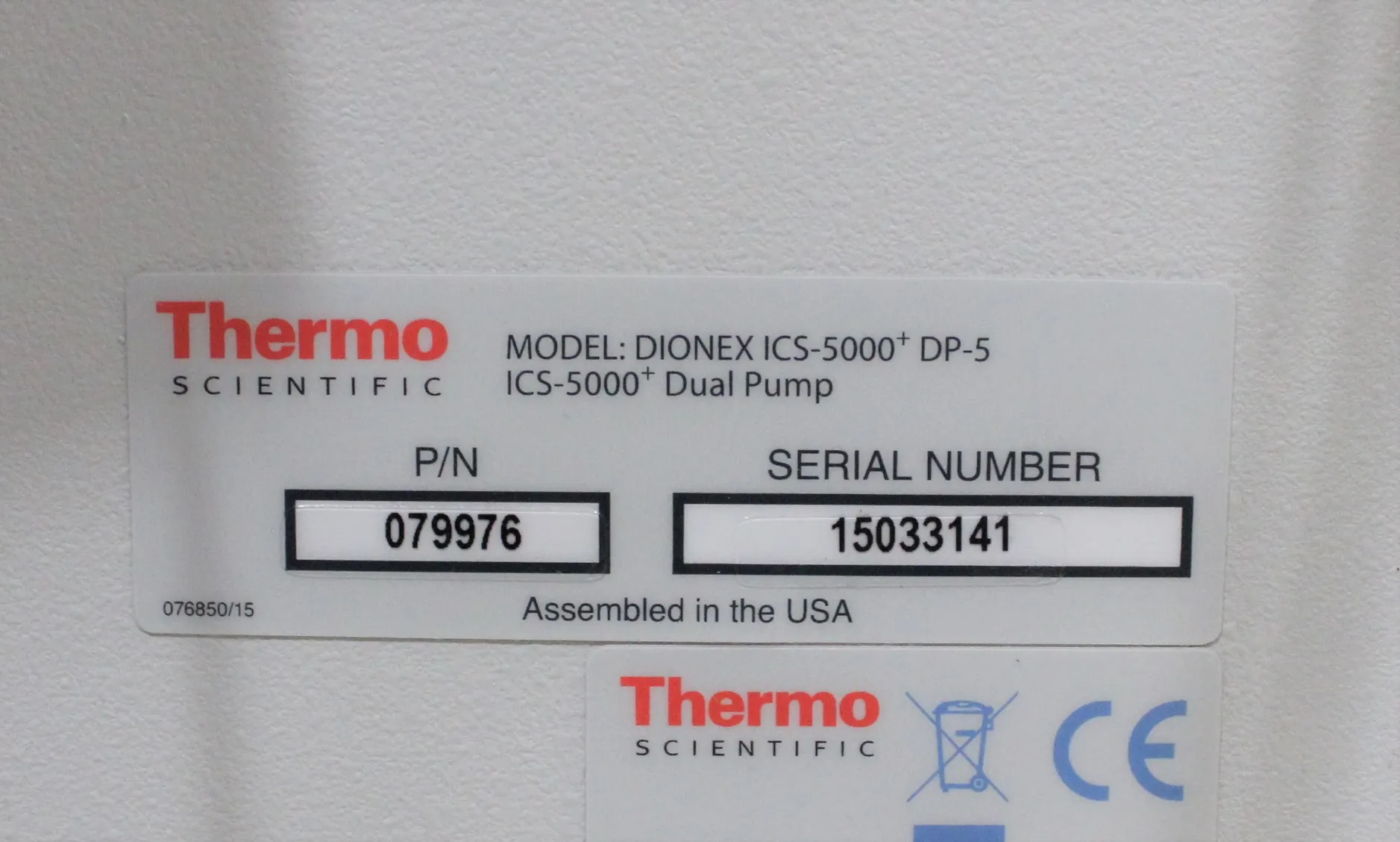 Thermo Fisher Dionex ICS-5000+ DP Dual Pump