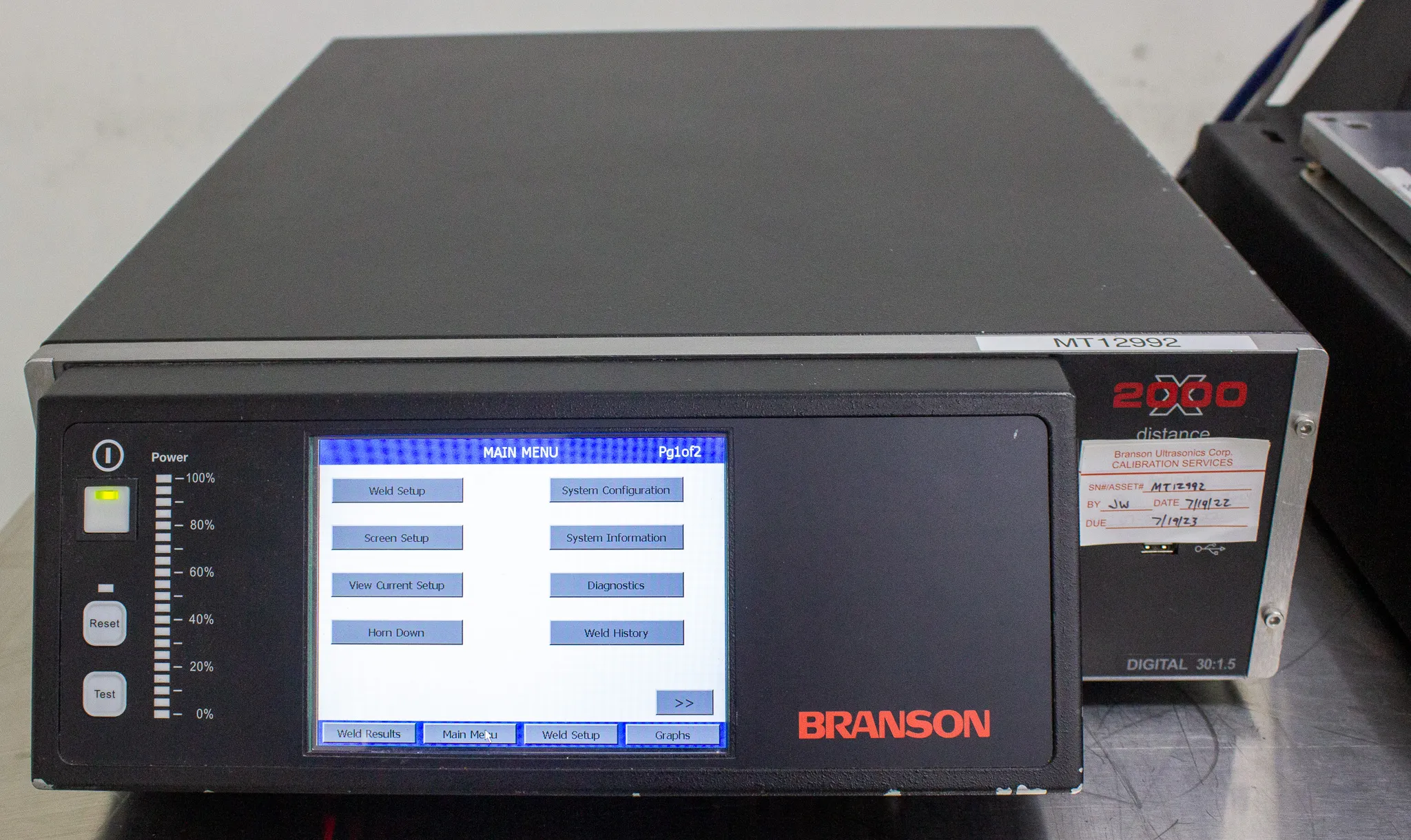 Branson 2000X Series Ultrasonic Assembly Welding System Acuator AED w/ 2000 XDT