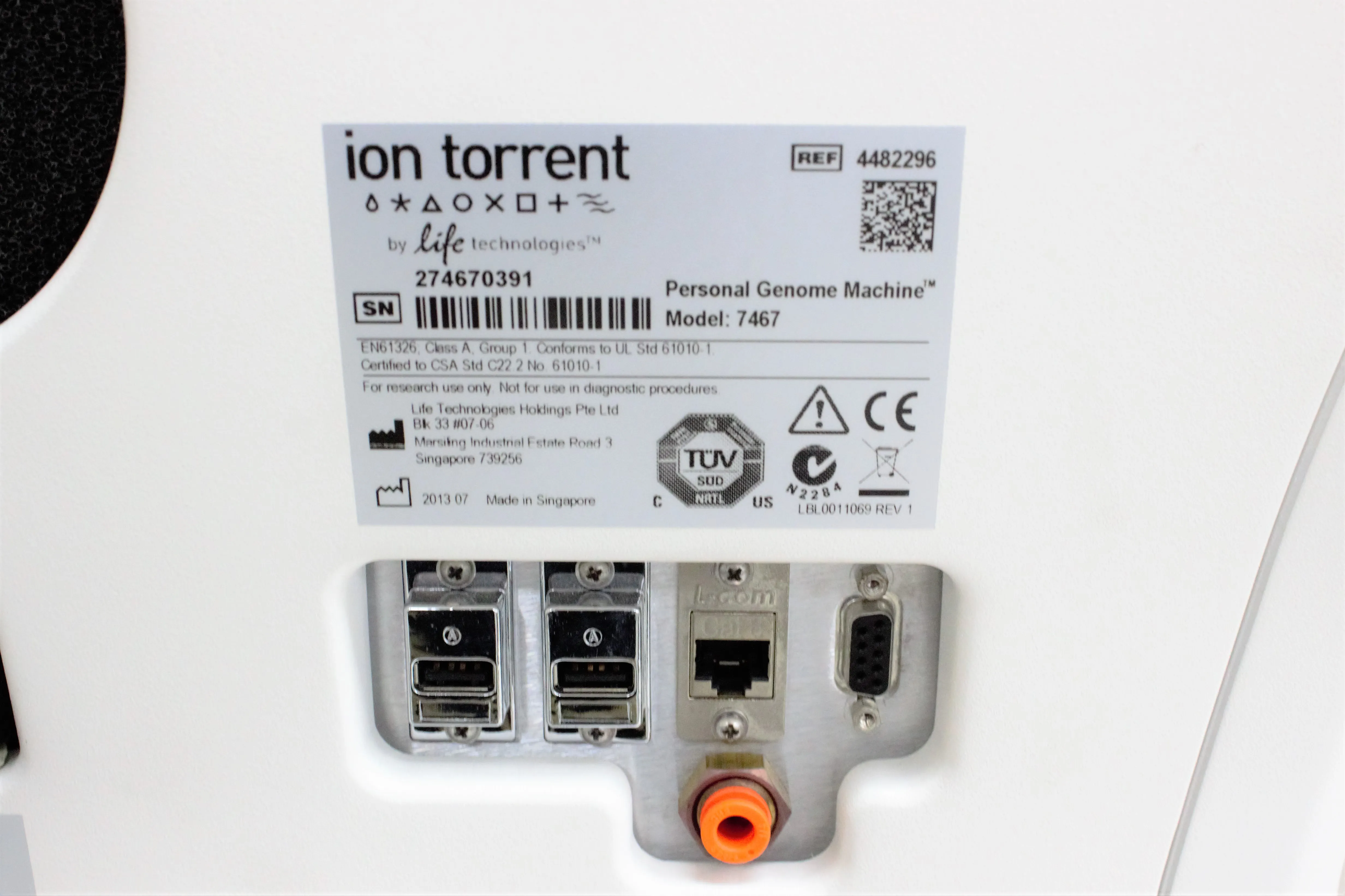 Life Technologies Ion Torrent Personal Genome Machine Model 7467