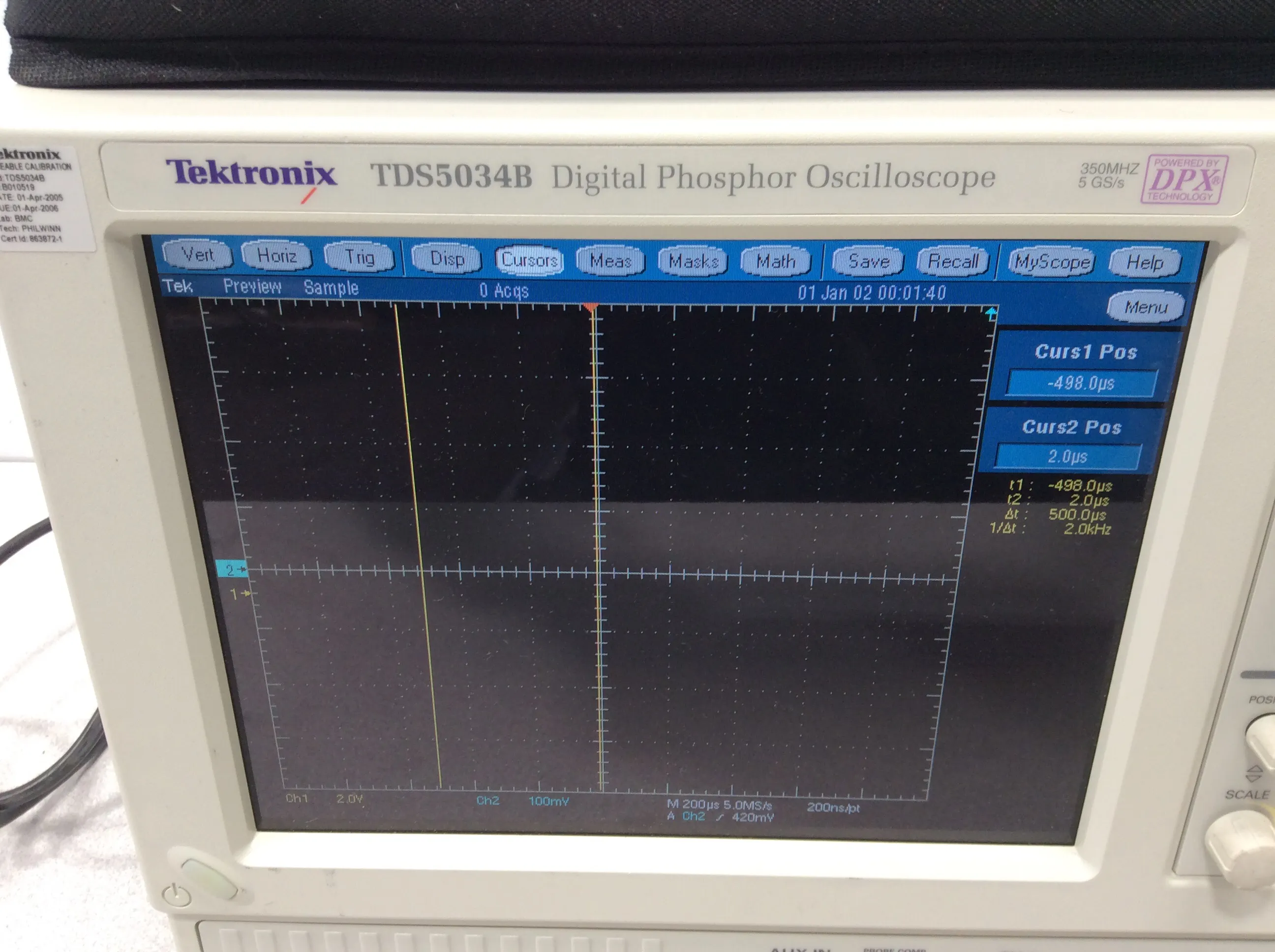 Tektronix TDS5034B Digital Phosphor Oscilloscope 350MHZ 5GS/s