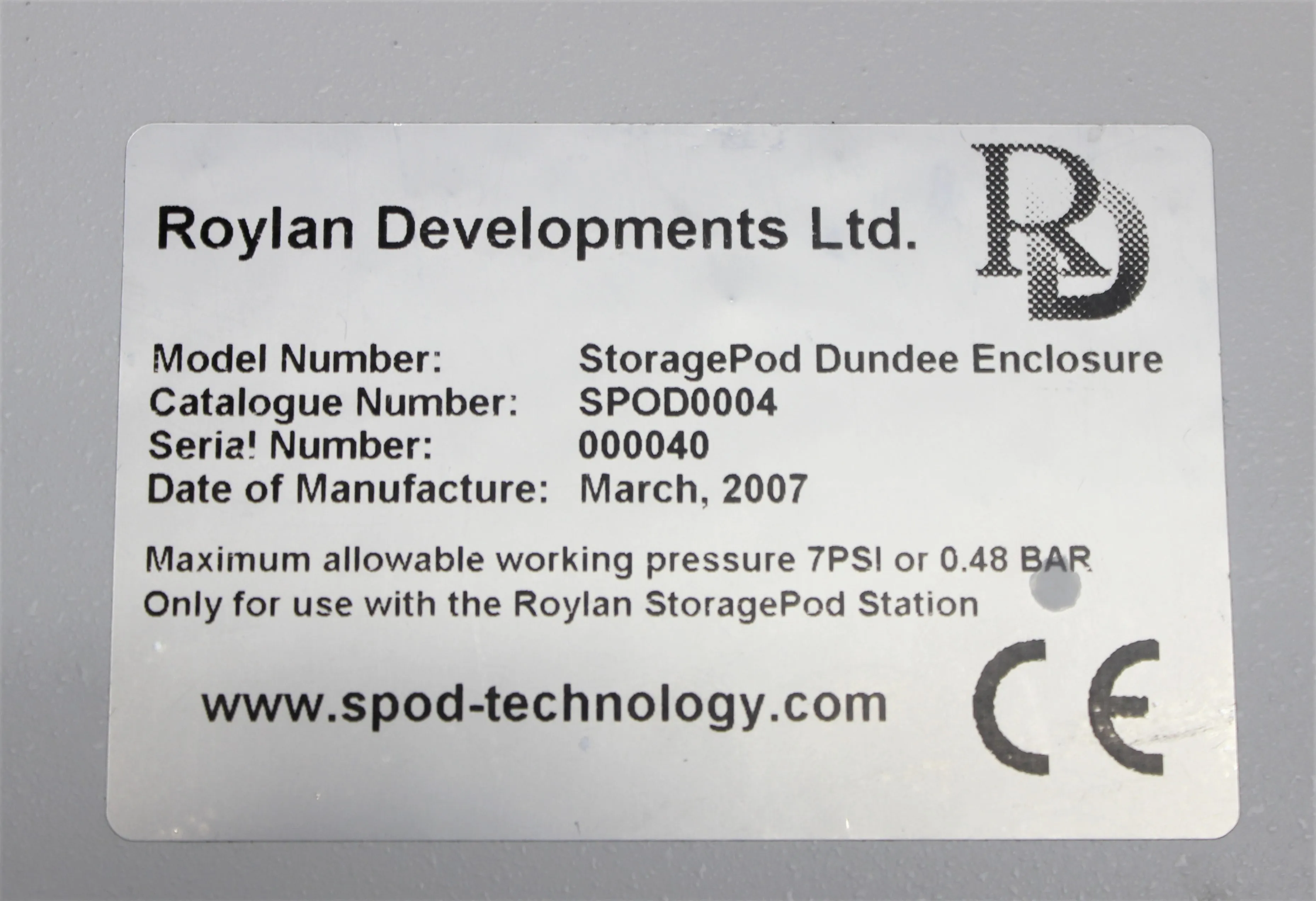 Roylan Development StoragePod Dundee Enclosure Cryotank