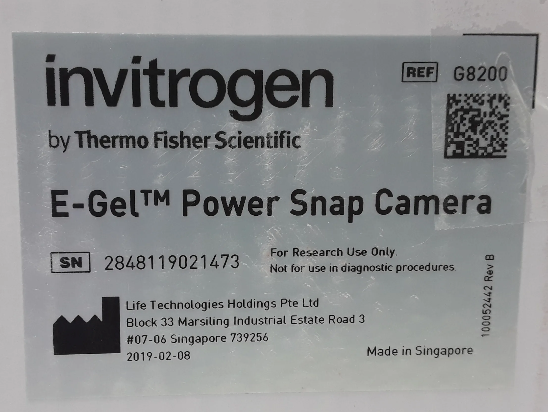 Thermo Fisher E-Gel Power Snap Camera G8200