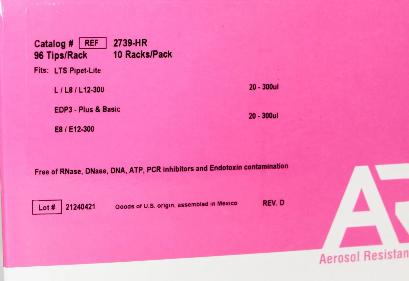 ART Molecular 2739-HR Bioproducts 20-300ul 96 Tips Rack 10 Racks/pack