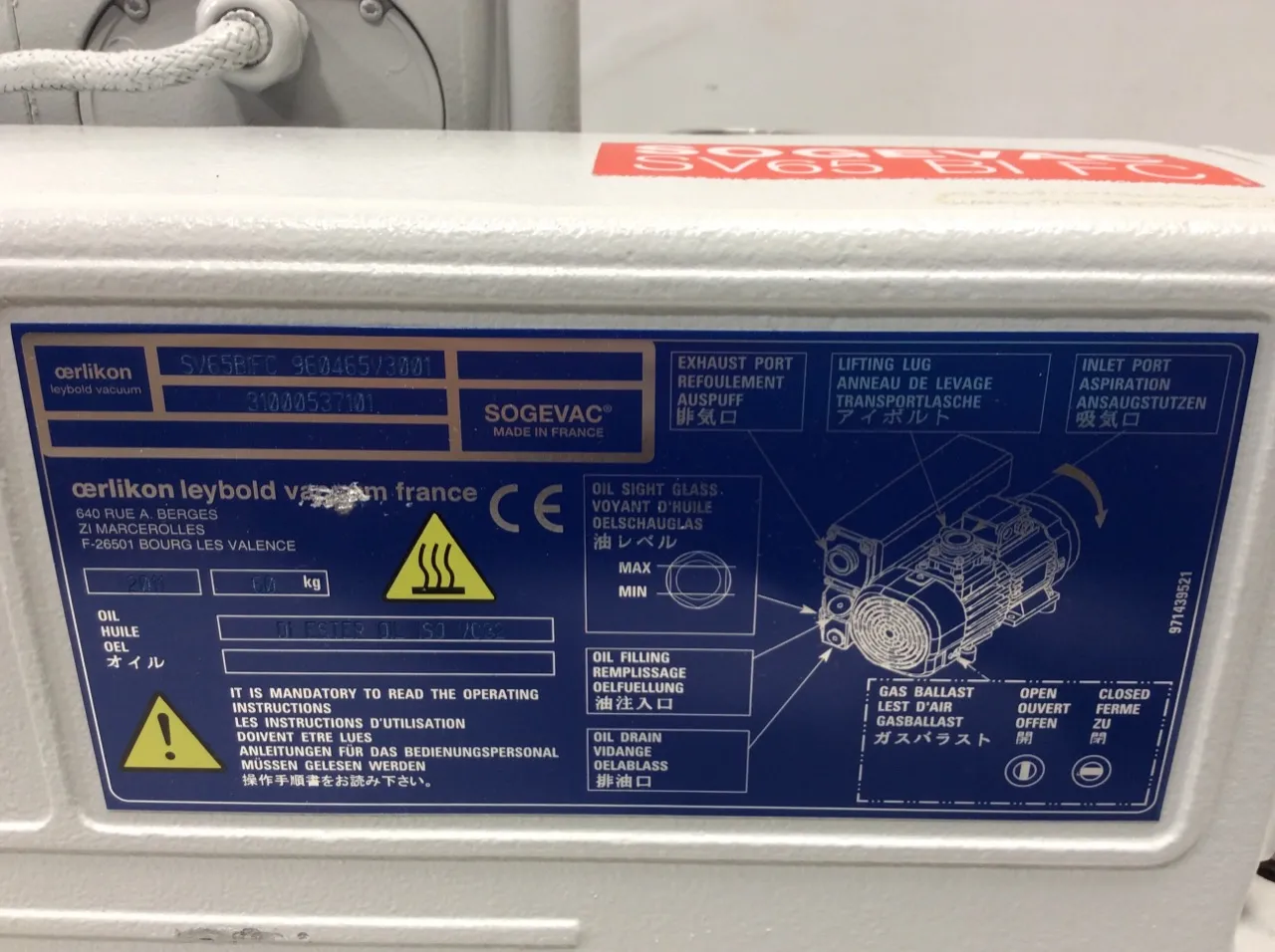 Sogevac SV65 BI FC Vacuum Pump