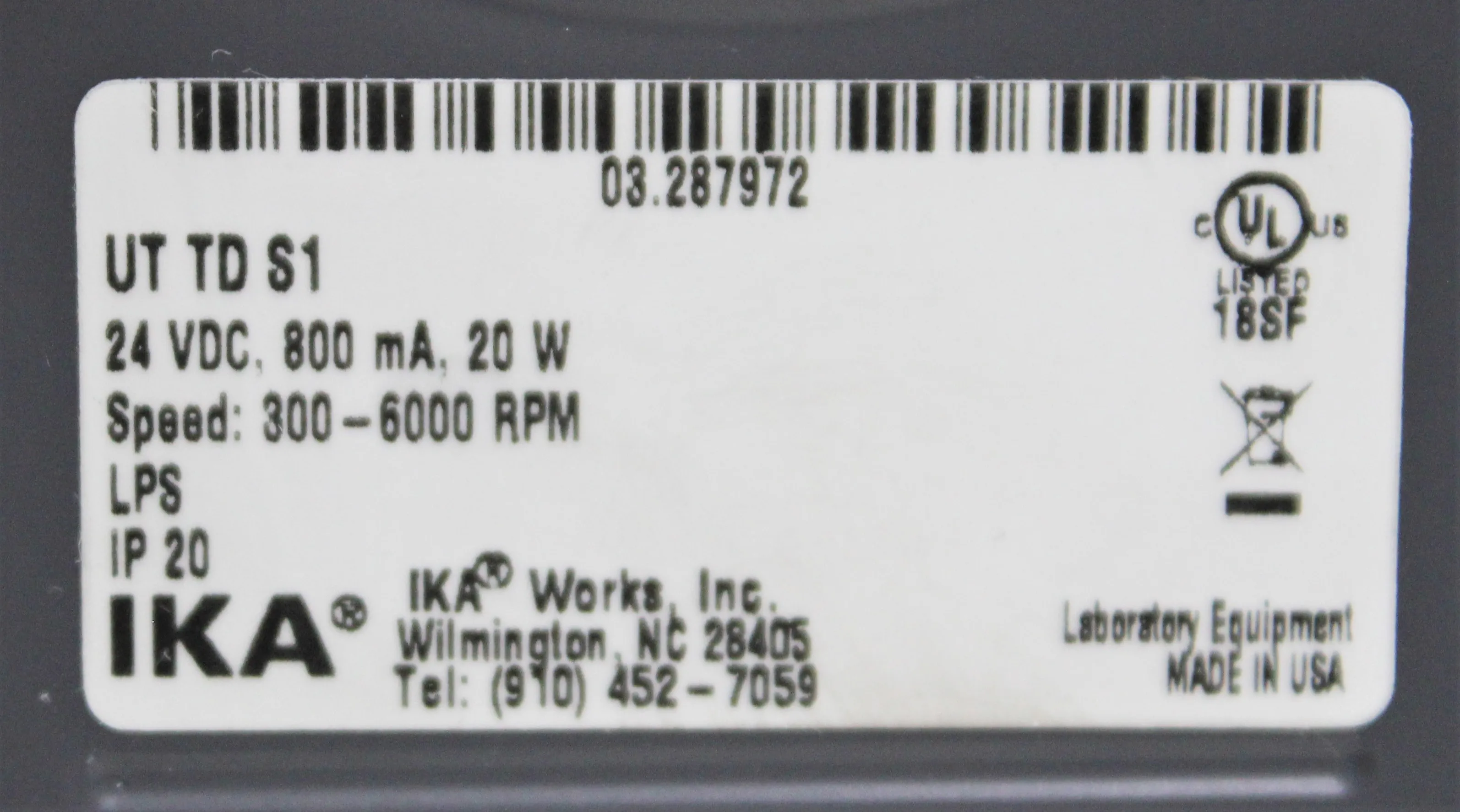 IKA ULTRA-TURRAX Tube Drive UT TD S1 for Ion PGM System 03.287972