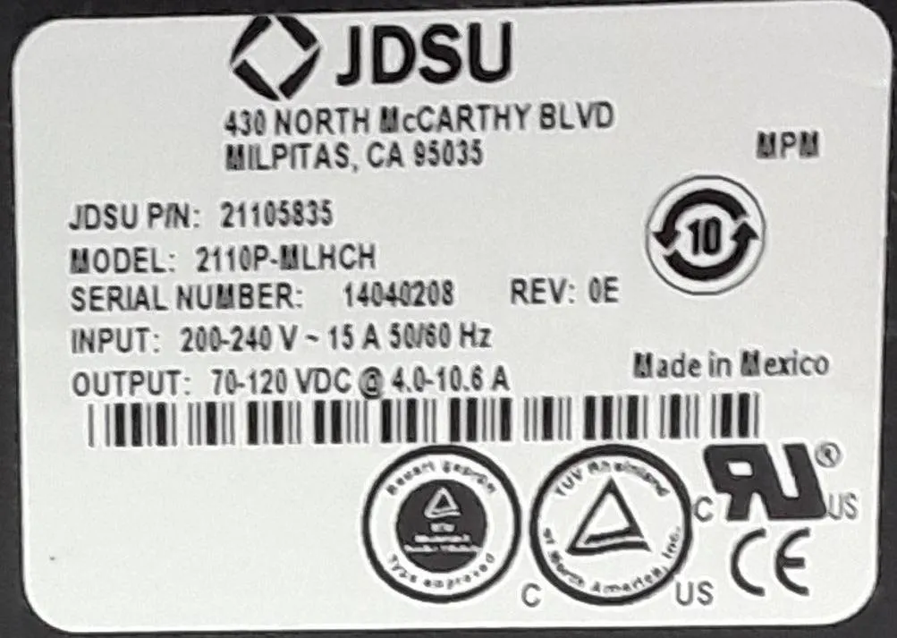 JDSU LASER POWER SUPPLY 2110P-MLHCH