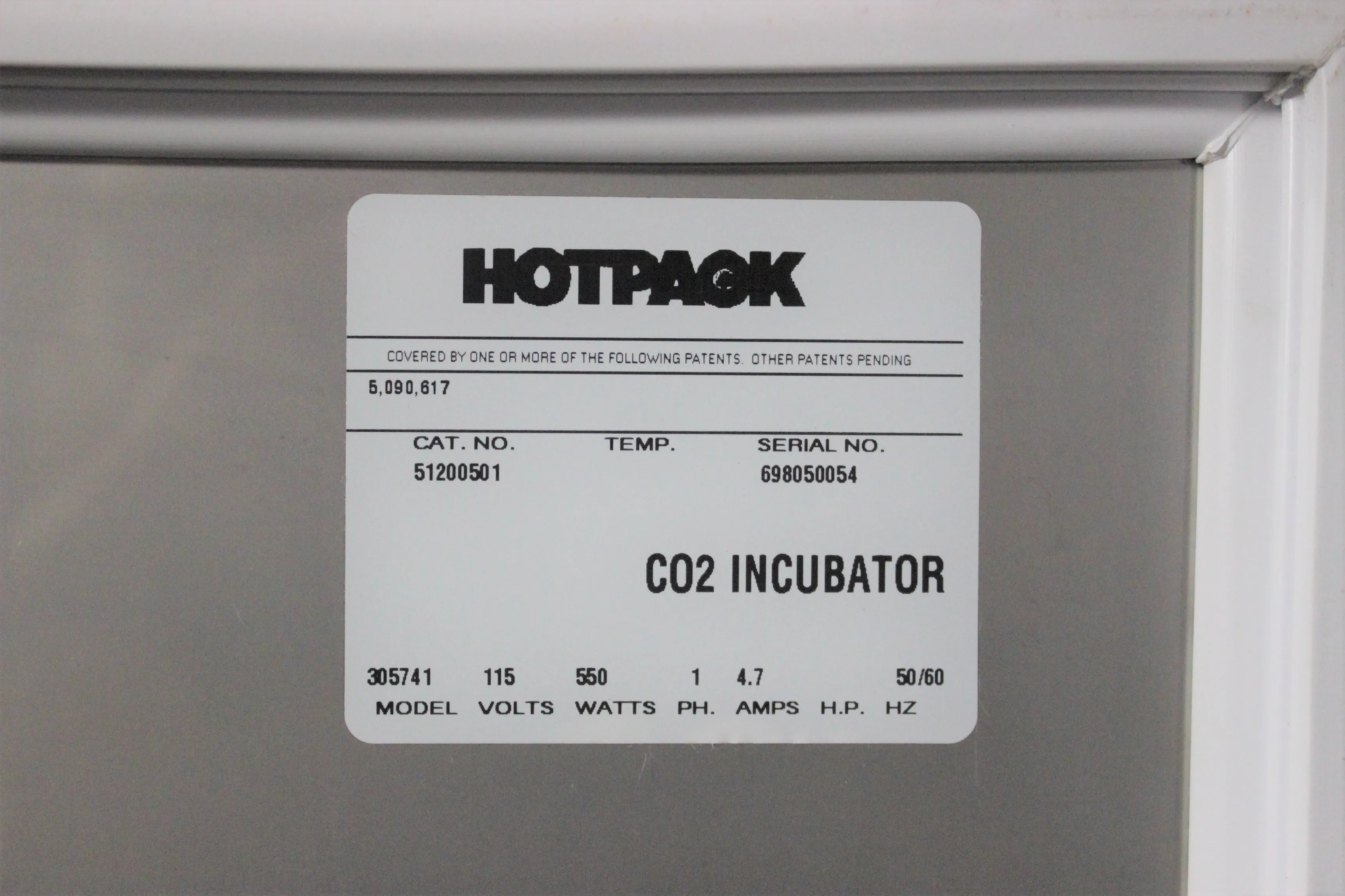 Hotpack CO2 Incubator 305741 Stainless Steel Interior LED Display Temperature CO2 Uniformity Fan