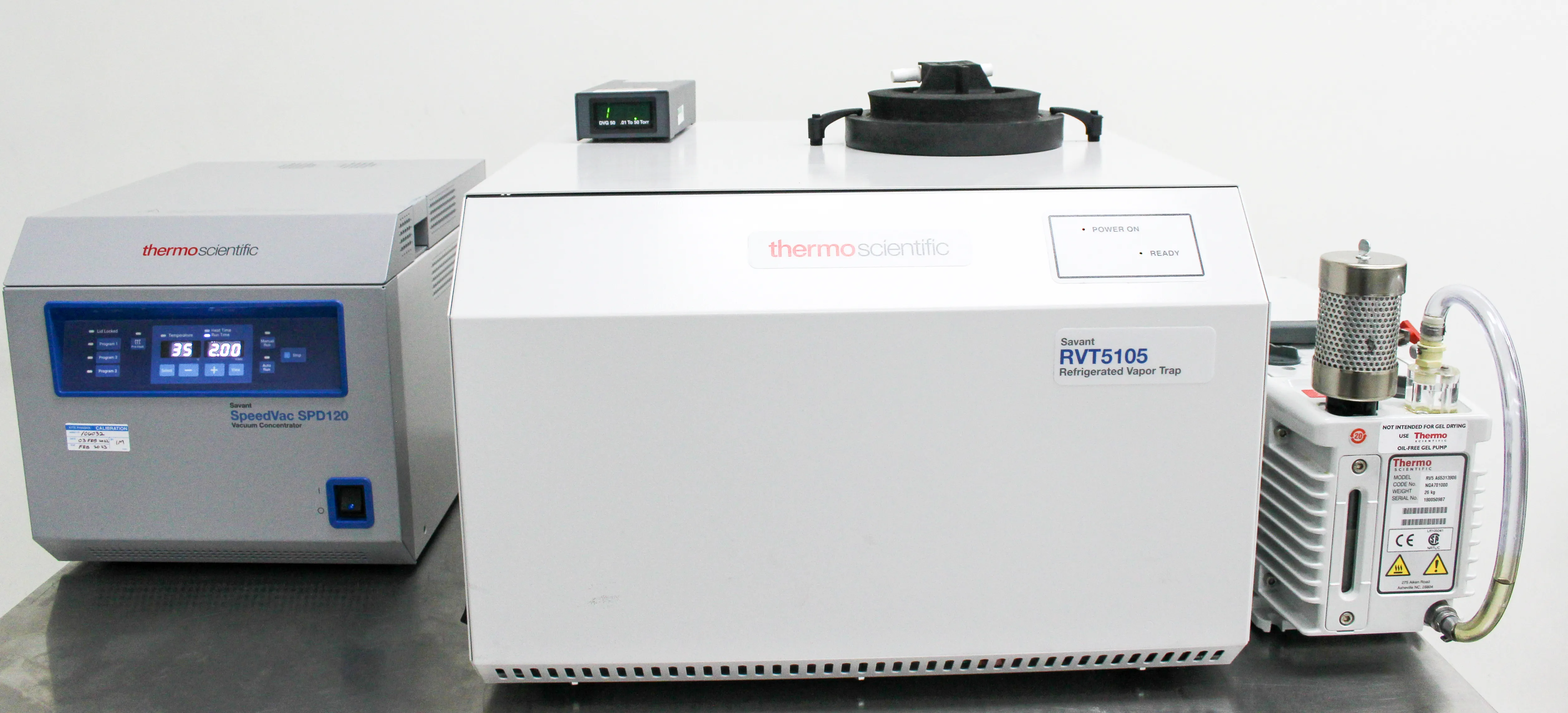 Thermo Savant Refrigerated Vapor Trap w/ SpeedVac & Vacuum Pump RVT5105, SPD120, VLP120