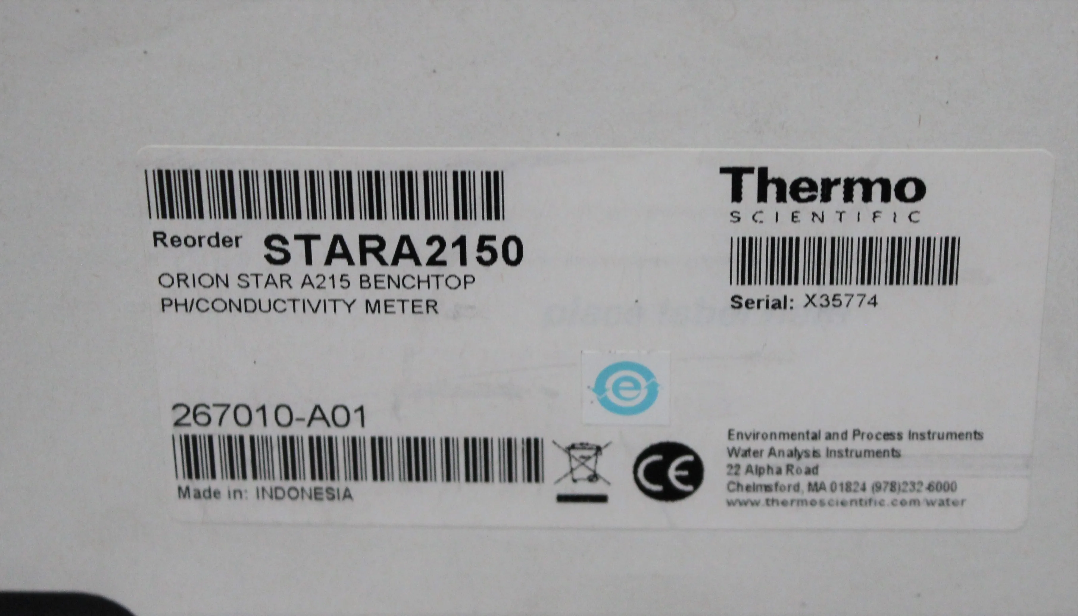 Thermo Scientific Orion Star A215 pH and Conductivity Benchtop Meter