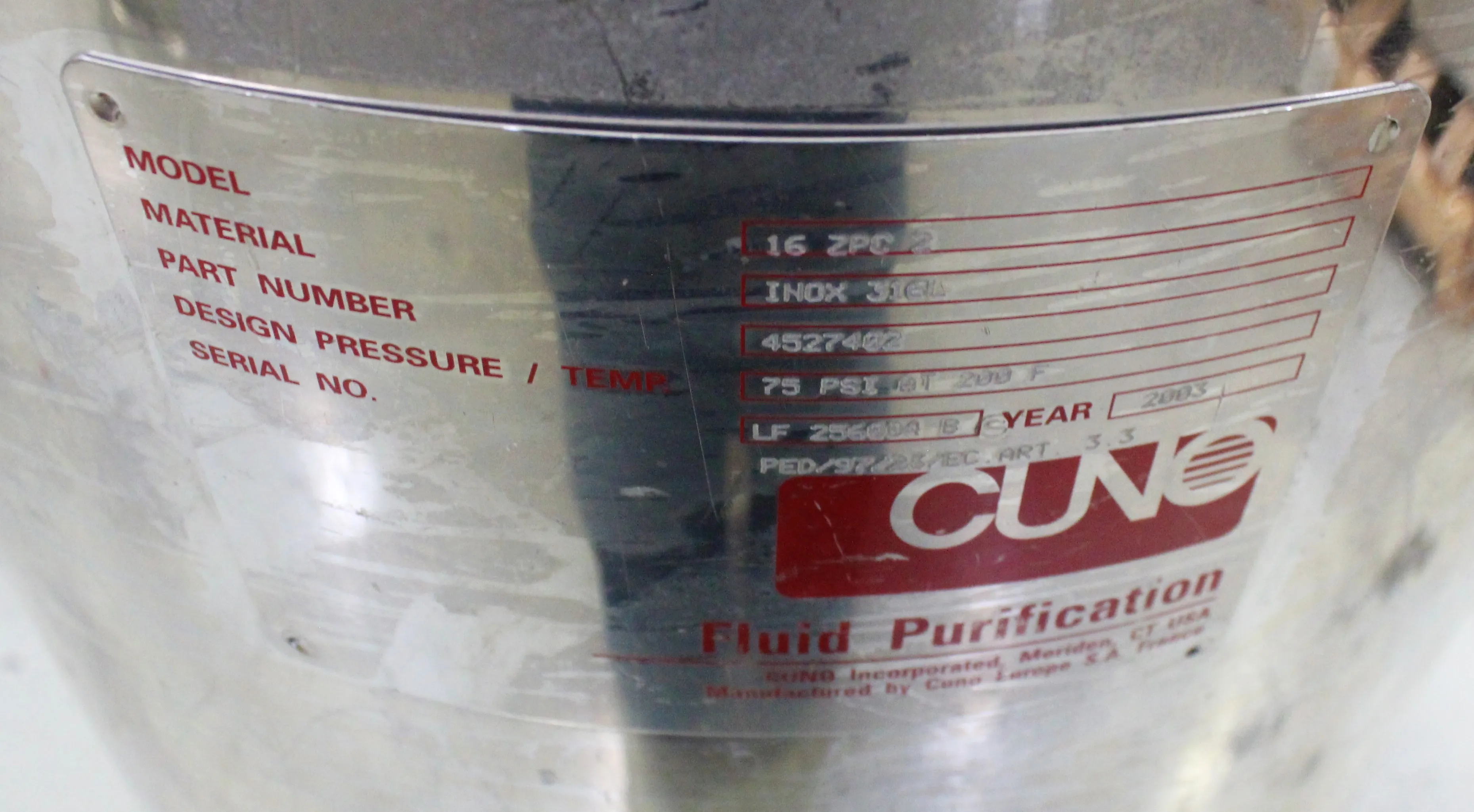 Used CUNO 16 ZPC 2 Stainless Steel Sanitary Filter Housings with 30-Day Warranty