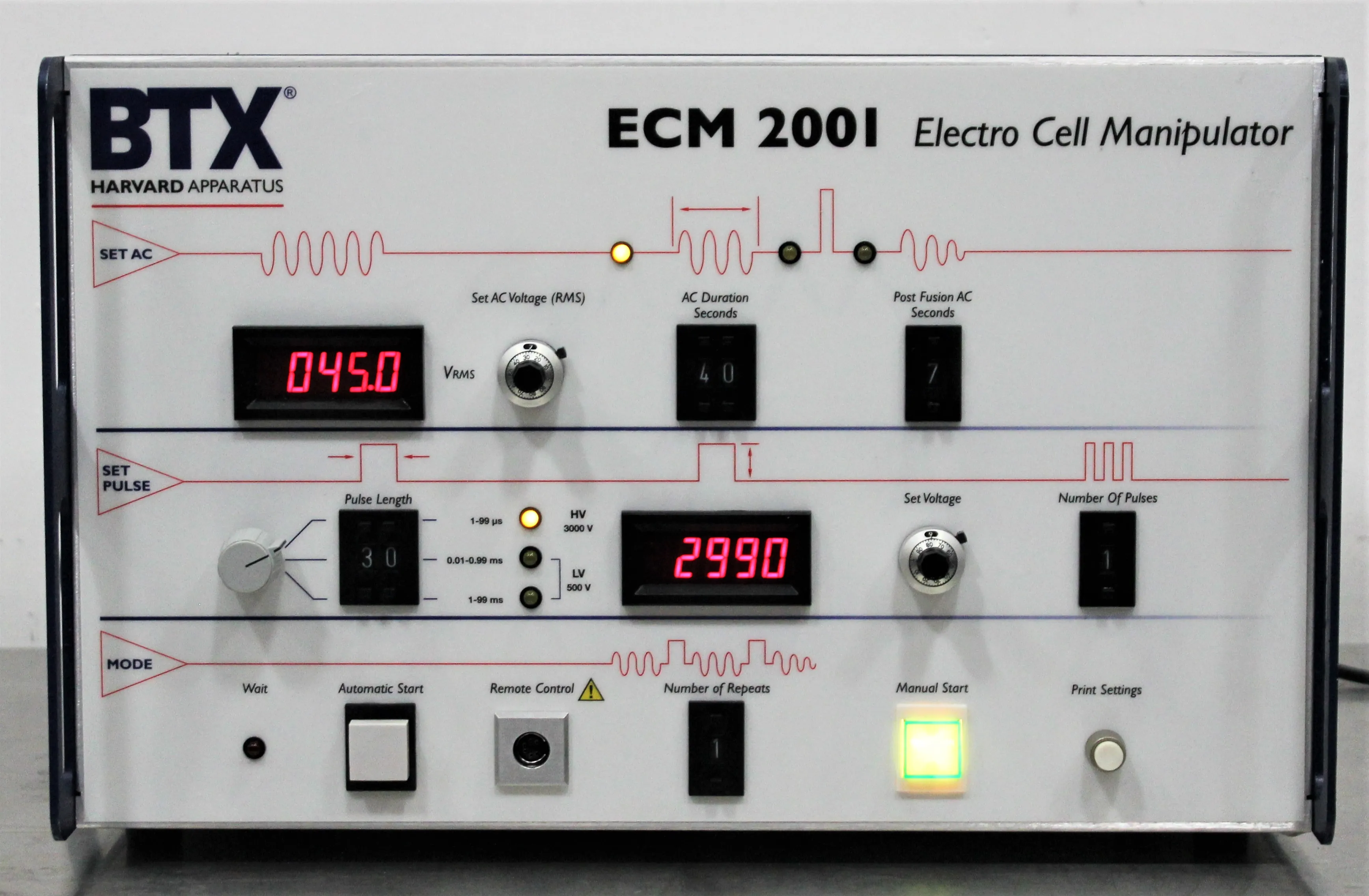 BTX ECM 2001 Electroporation System with Multifunctional Capabilities