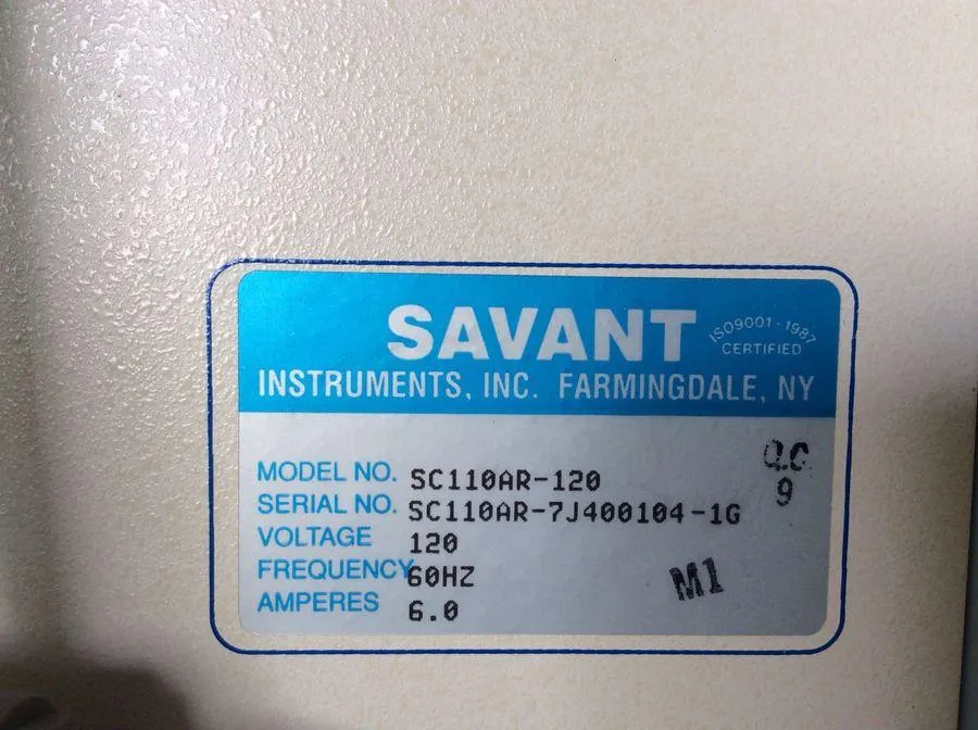 Savant Speed Vac Plus AR SC110AR Centrifuge CLEARANCE! As-Is