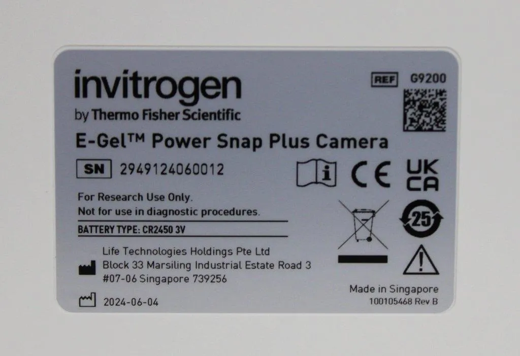 Invitrogen E-Gel Power Snap Plus Camera - DNA Electrophoresis System