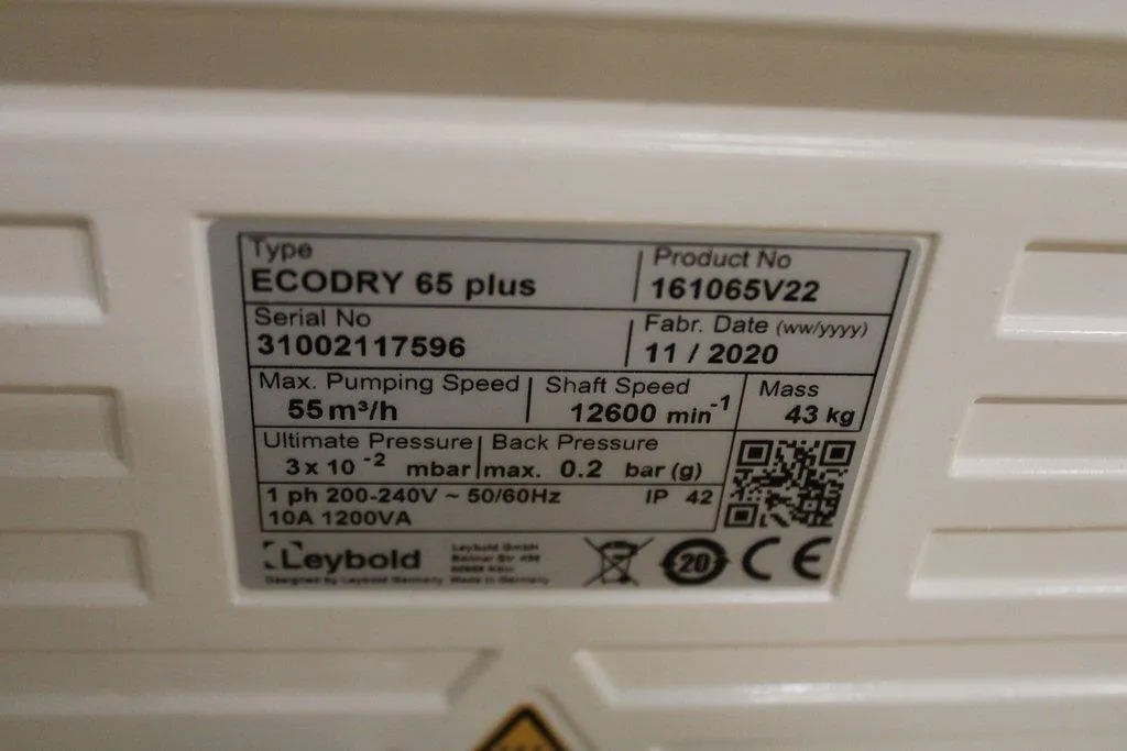 Leybold Sogevac Ecodry 65 Plus Vacuum Pump