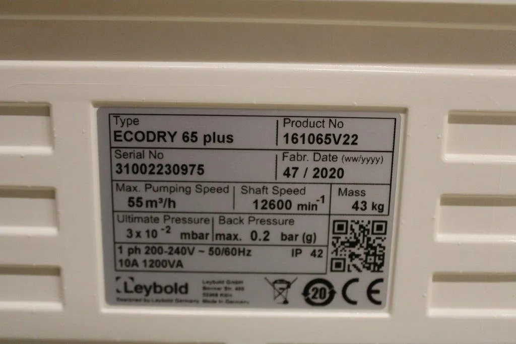 Leybold Sogevac Ecodry 65 Plus Vacuum Pump