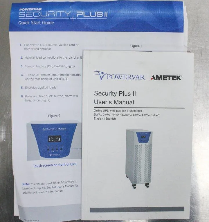 AMETEK PowerVar Security Plus II UPS Model ABCDEF5202-22 P/N 42052-108R