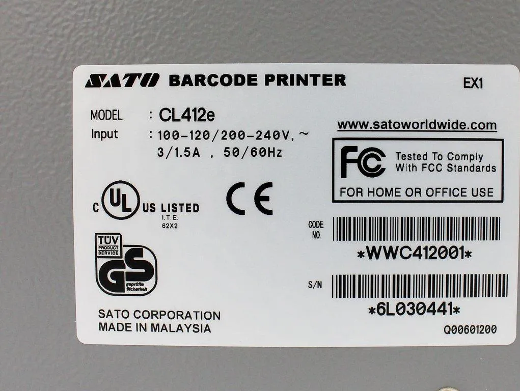 Sato CL412e Bar Code Printer - Very Good Condition