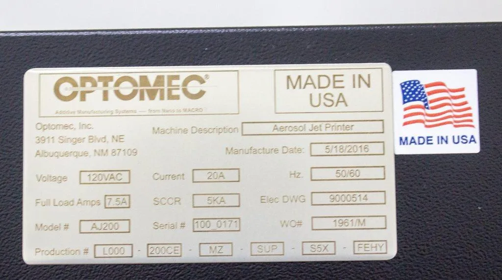 Optomec Aerosol Jet 200 System