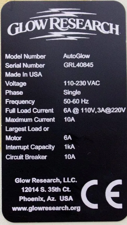 Glow Research AutoGlow Plasma Cleaning System with Quartz Chamber GRL40845