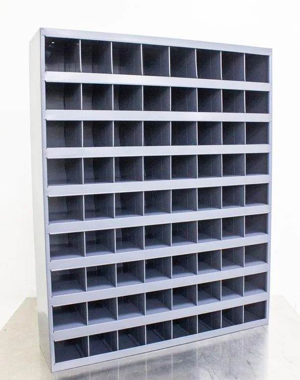 DURHAM MFG Pigeonhole Bin Unit: 34 in x 8 1/2 in x 42 in, 72 Compartments, Gray, Steel