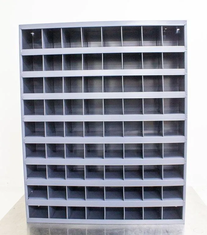 DURHAM MFG Pigeonhole Bin Storage Rack 350-95, 72 Compartments, Gray Steel