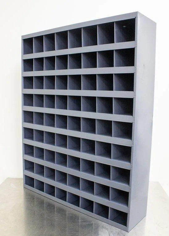 DURHAM MFG Pigeonhole Bin Storage Rack 350-95, 72 Compartments, Gray Steel