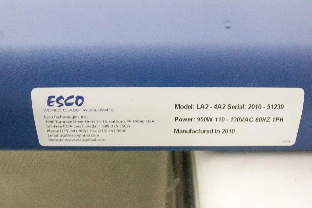 Esco Labculture LA2-4A2 Biosafety Cabinet - AS-IS