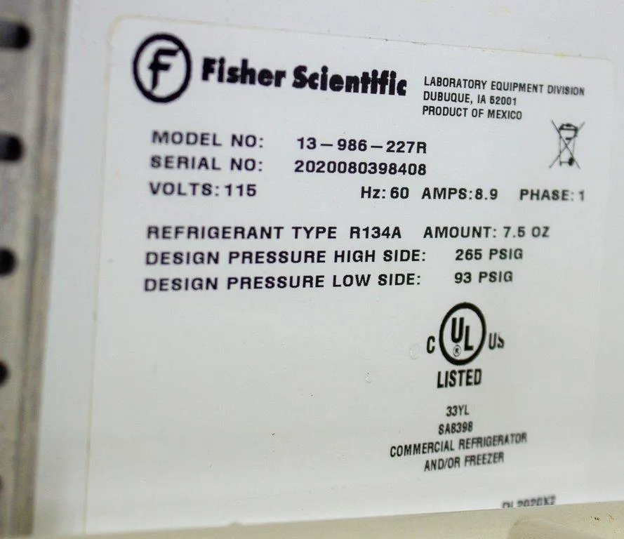 Fisher Scientific Isotemp Lab Refrigerator 13-986-227R