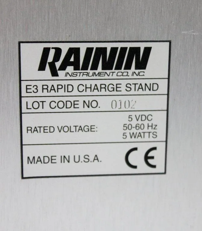 Rainin E3 Rapid Charge Stand & qty-3 EDP3-Plus Digital Pipettes - Used Laboratory Equipment