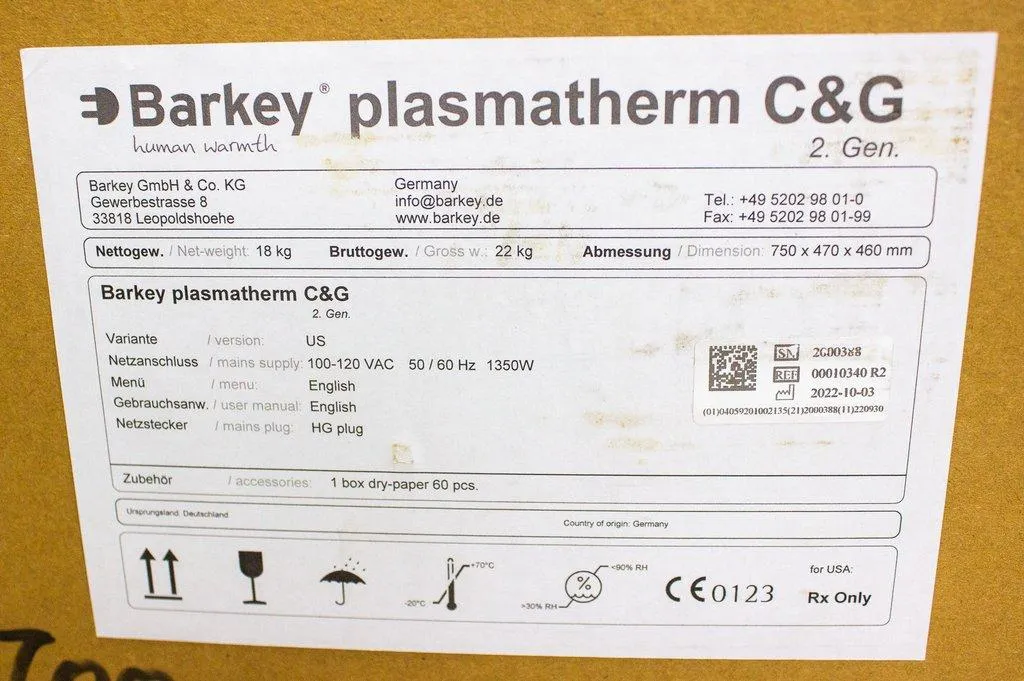 Barkey Plasmatherm C&G Fully Automated Cell & Gene Thawing System - 120V